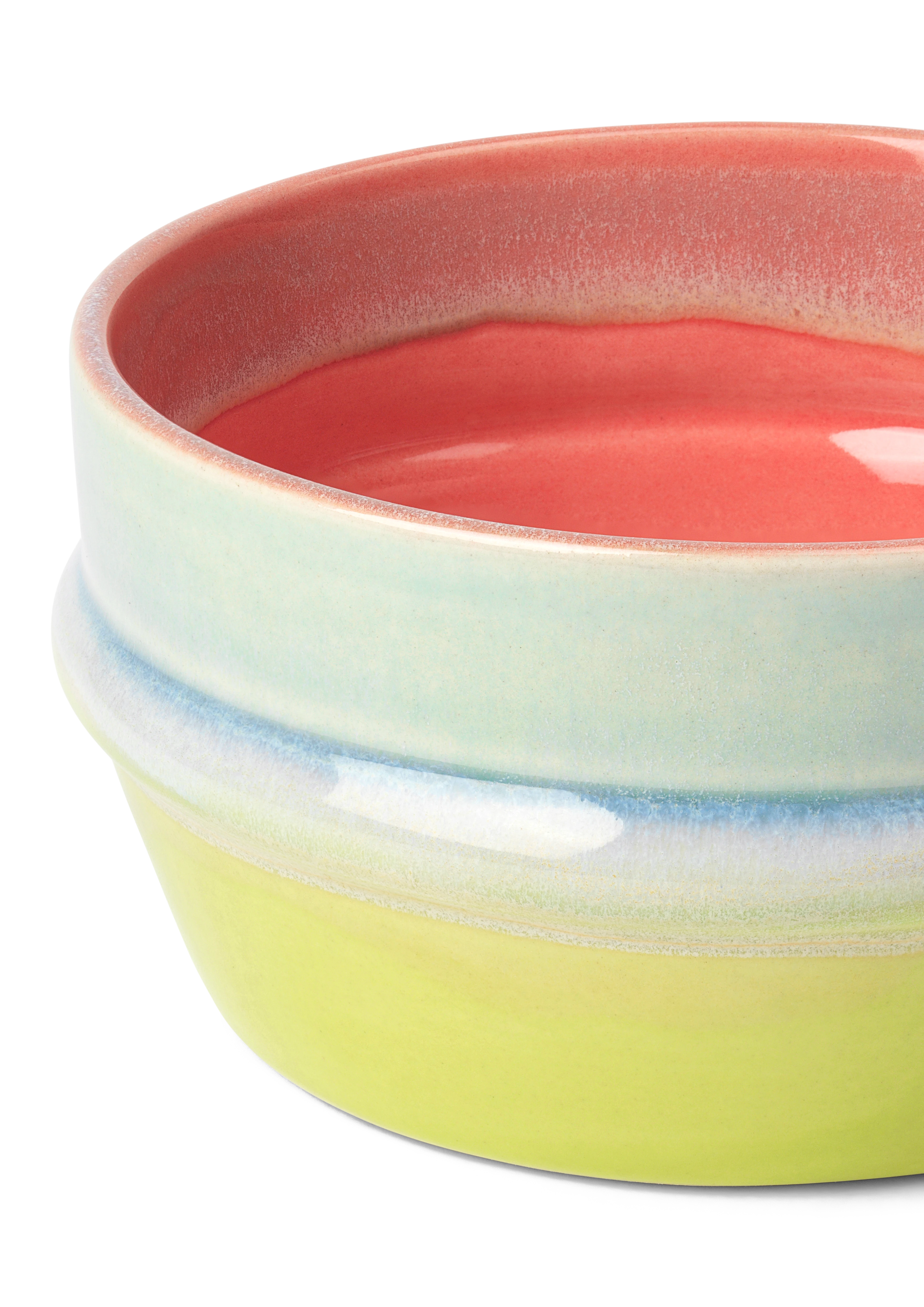 Bowl Ø12 cm from Kähler  in Pink/Mint/Apple green color, made of Ceramics