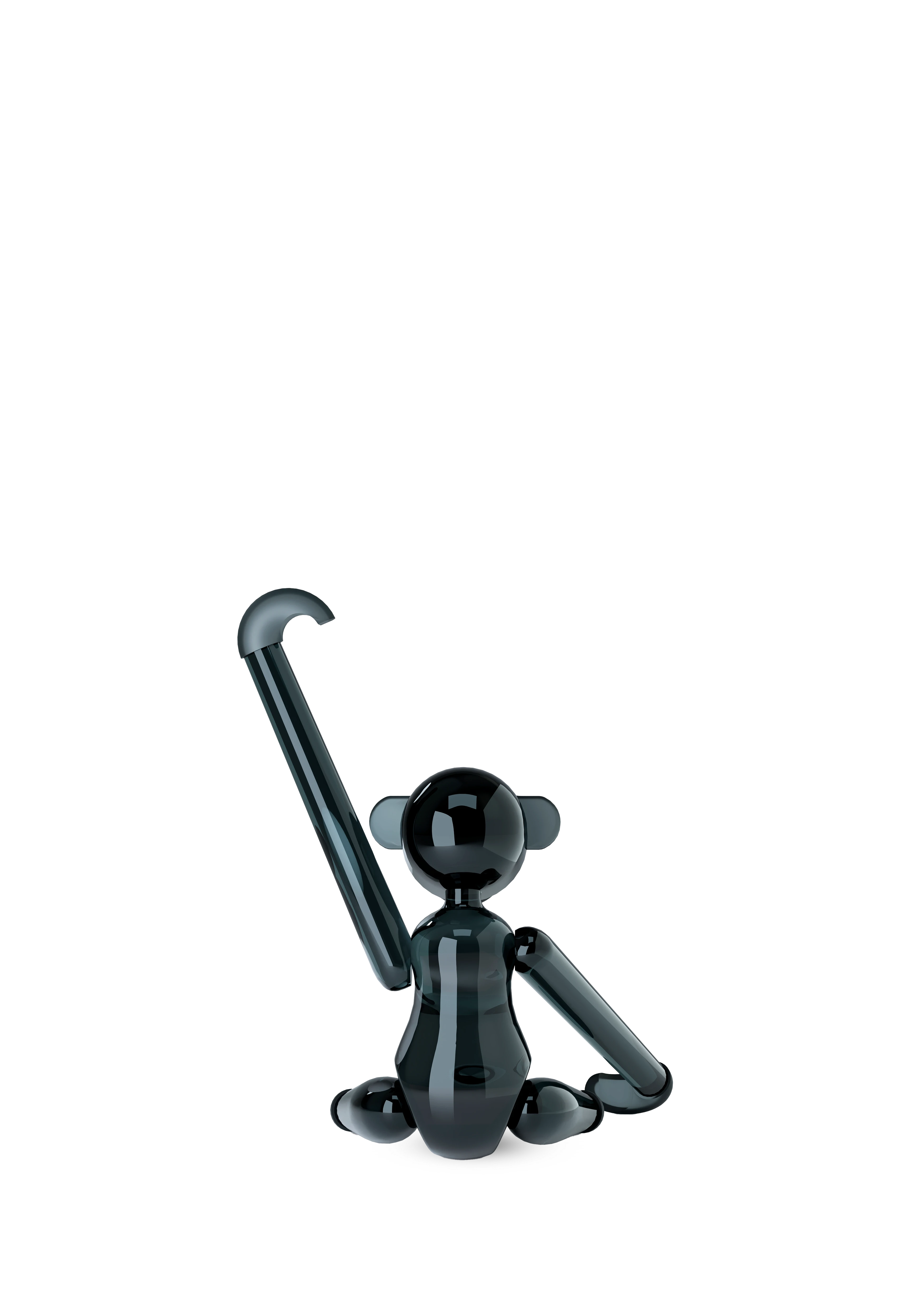 x Kay Bojesen monkey mini from Holmegaard in Smoke glass color, made of Glass
