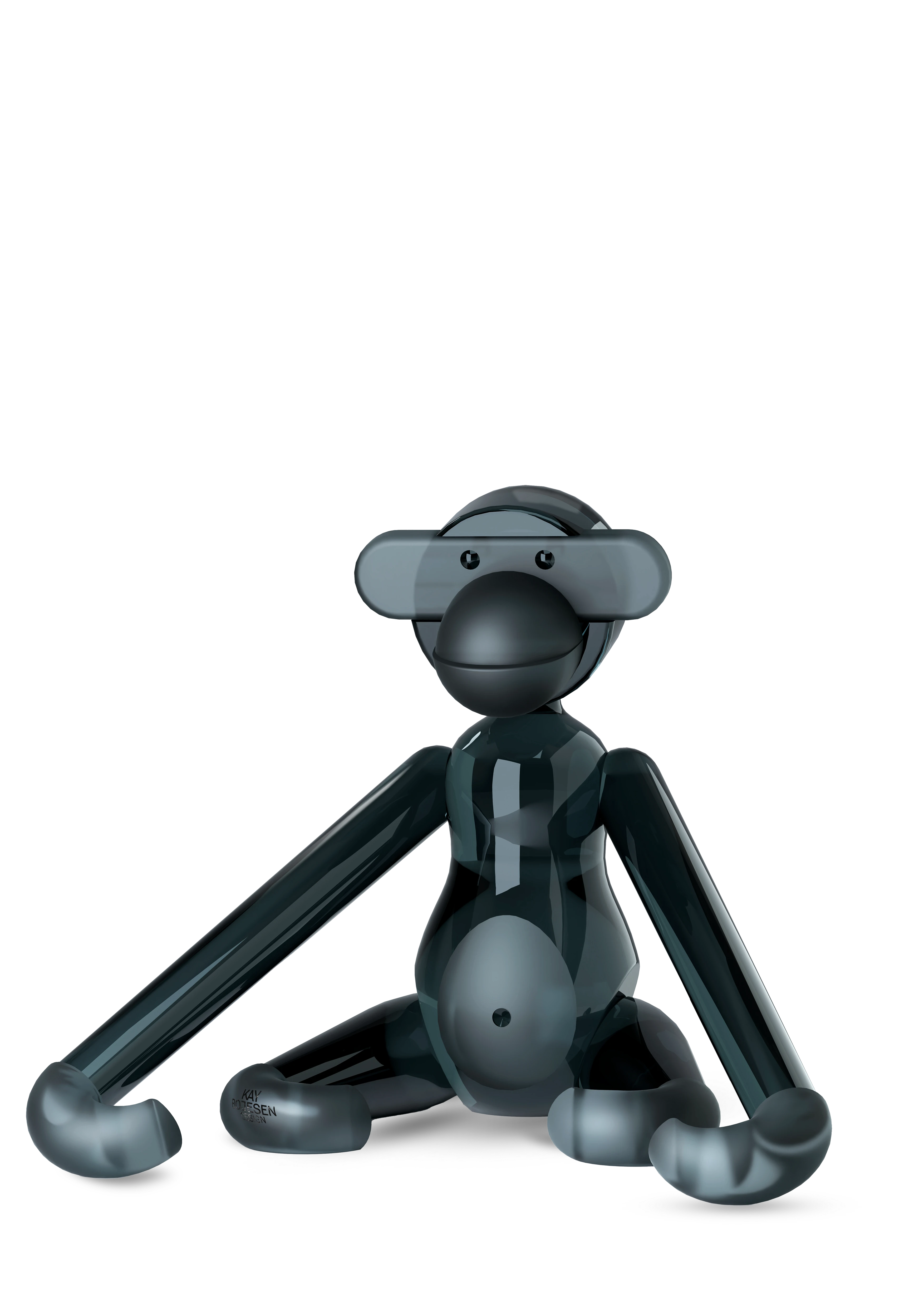 x Kay Bojesen monkey large from Holmegaard in Smoke glass color, made of Glass