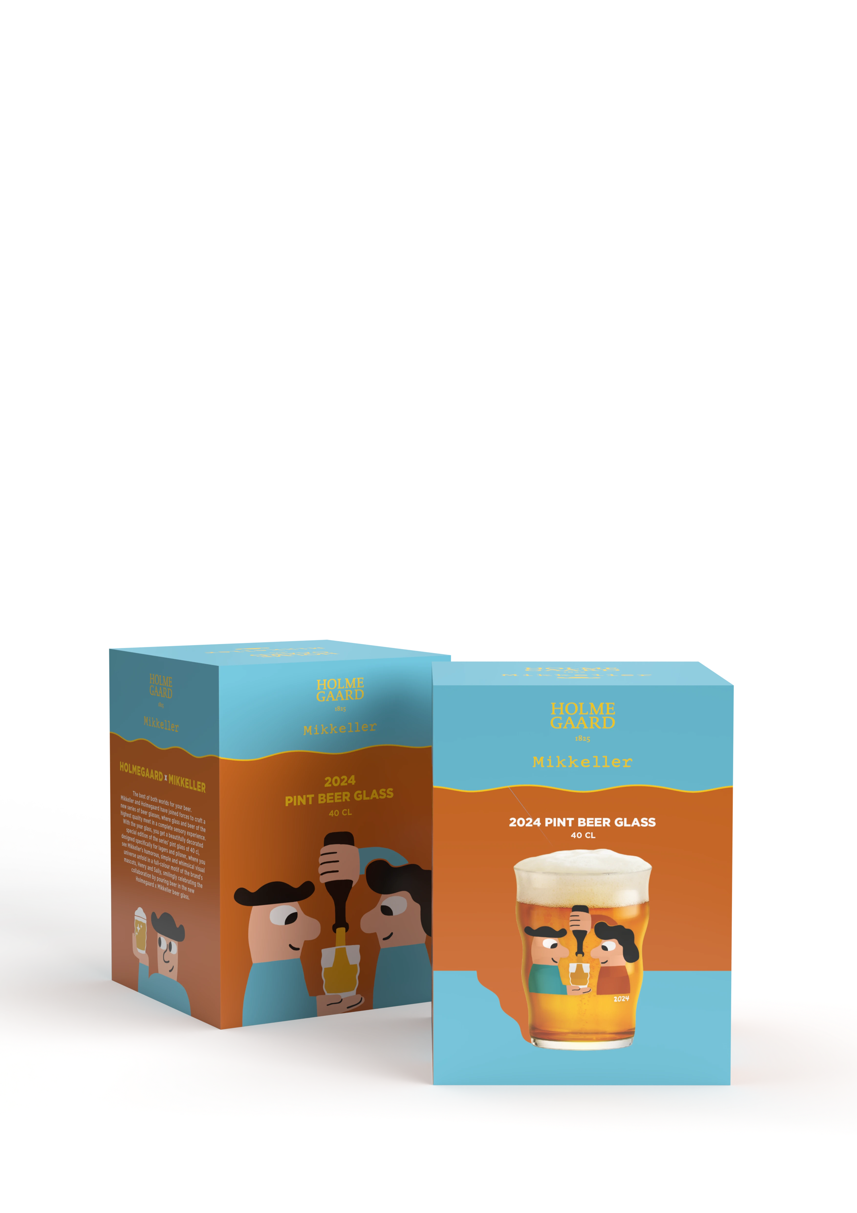 Pint Beer Glas 2024 40 cl from Holmegaard in Clear w. deco color, made of Glass