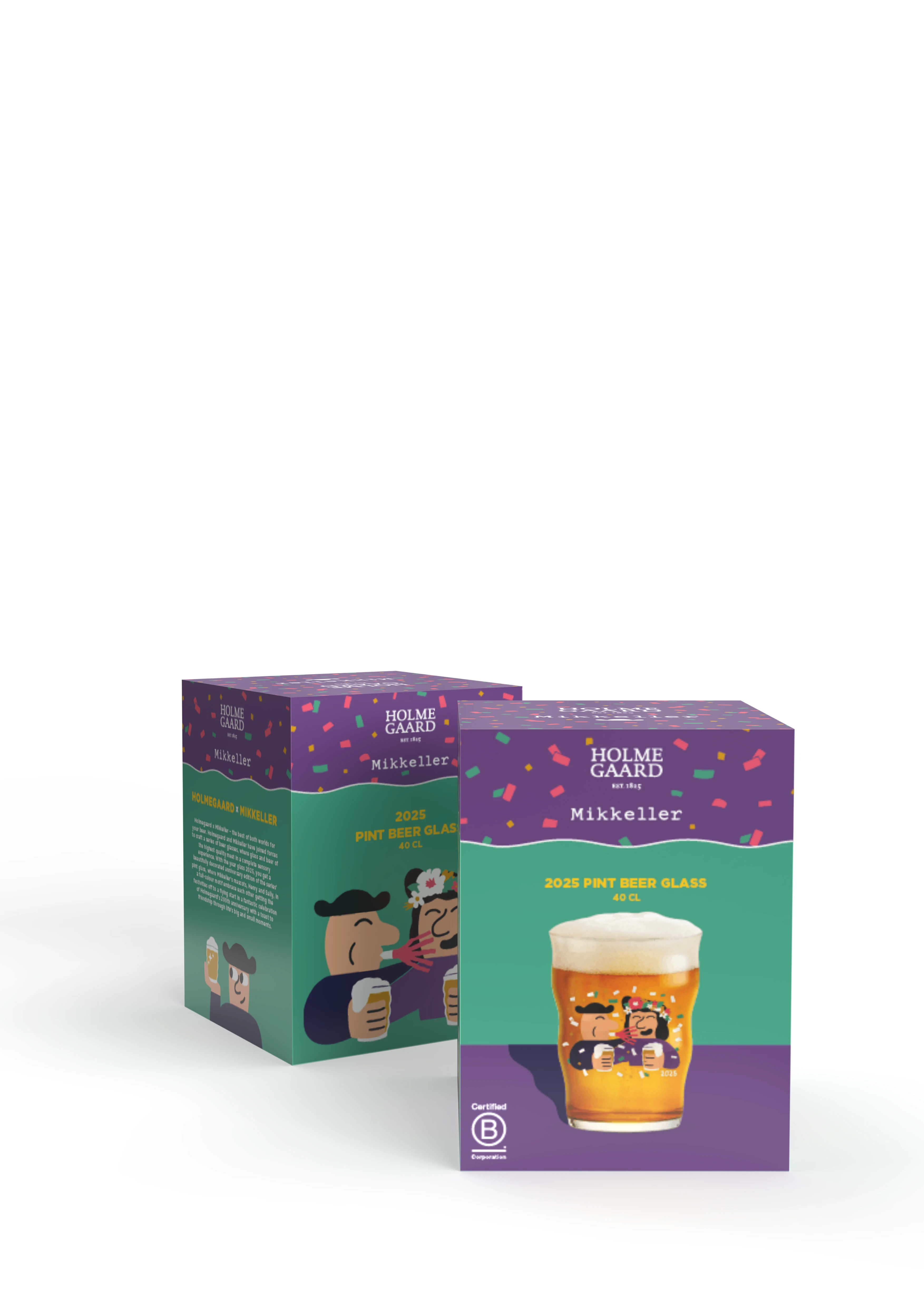 Pint Beer Glas 2025 40 cl from Holmegaard in Clear w. deco color, made of Glass