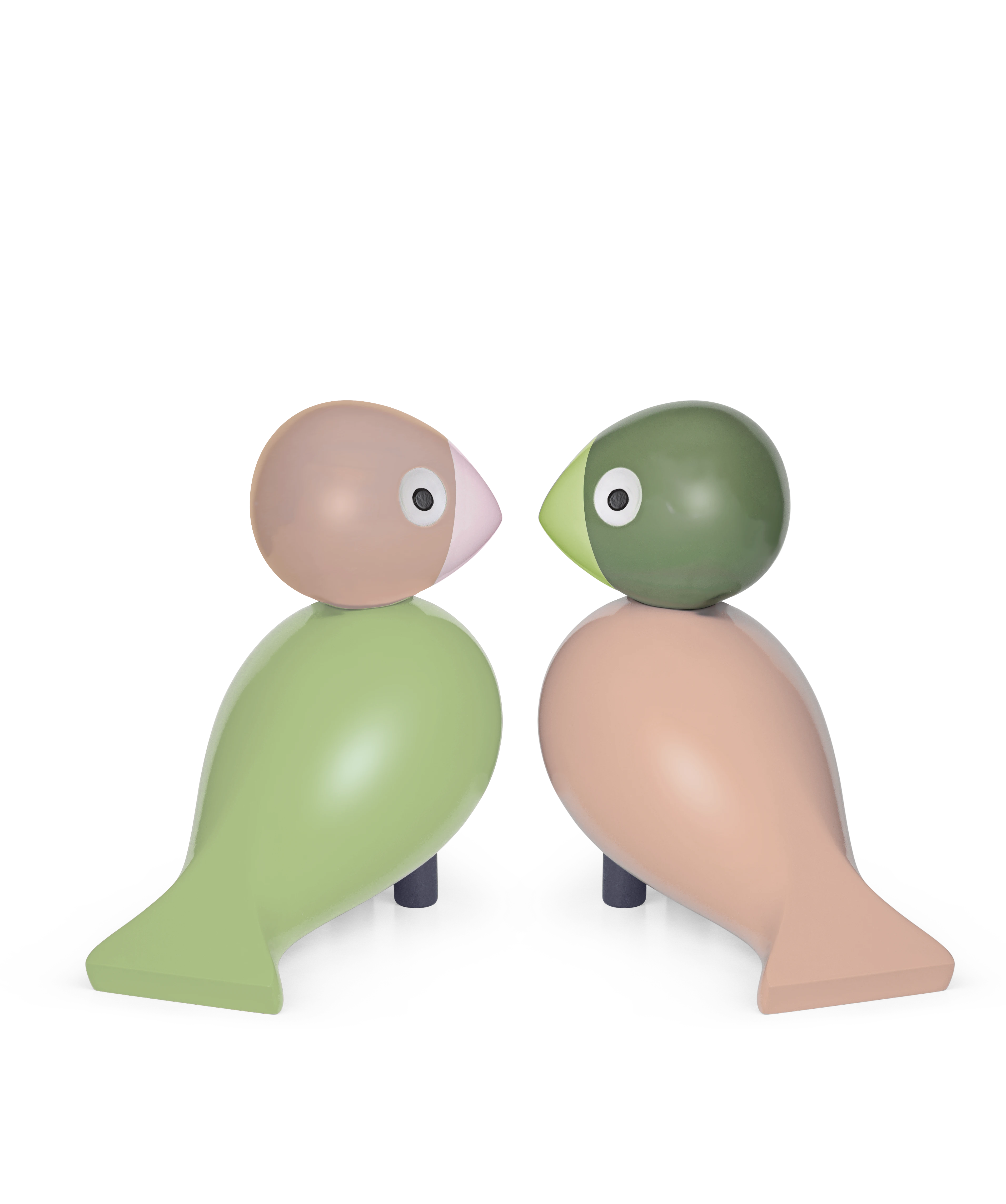Kay Bojesen Lovebirds H9 cm 1 pair in Light Green/Rose