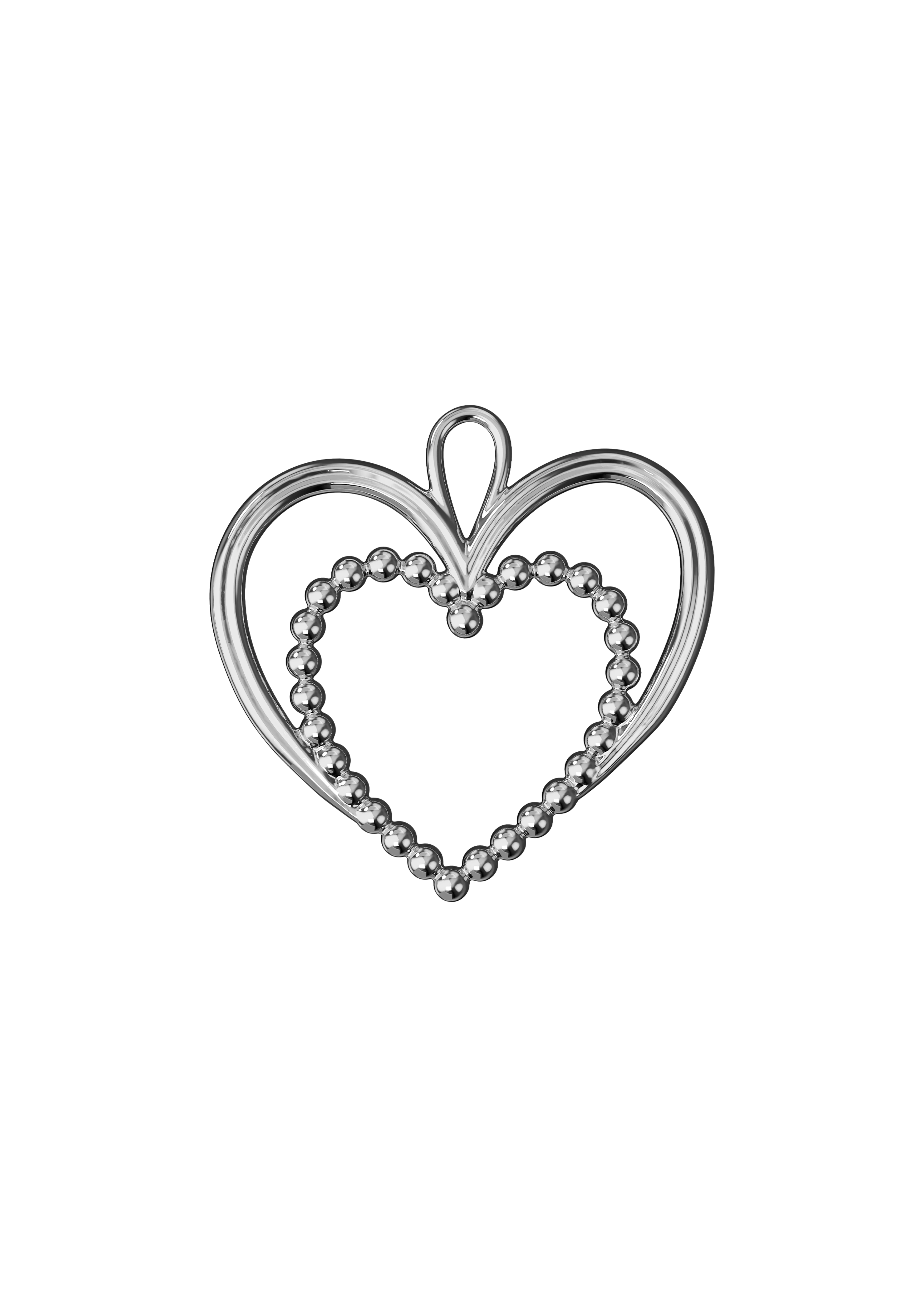 Pearl Heart H6.5 from Rosendahl in Silver Plated color, made of Metal