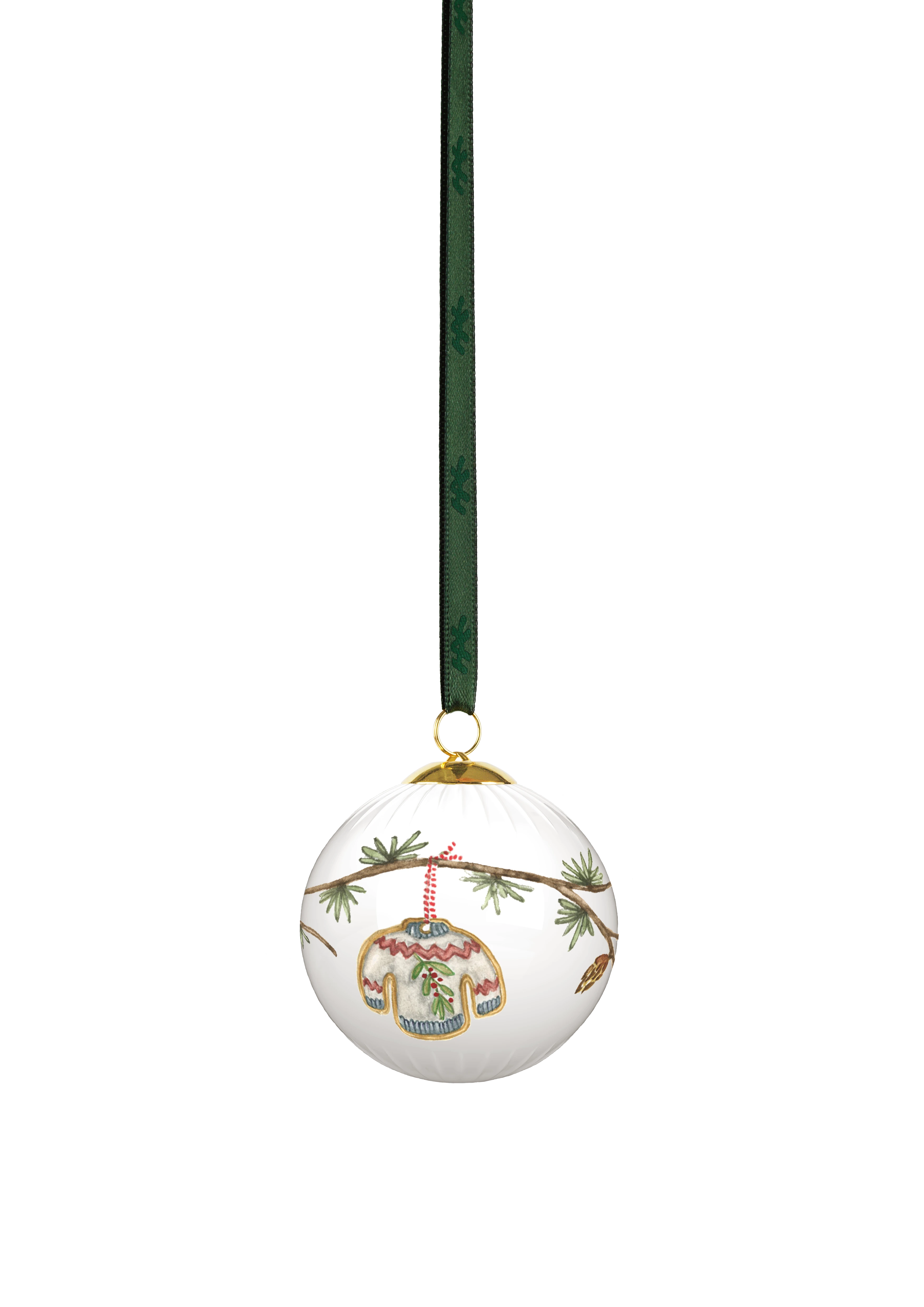 Bauble 2025 Ø6 cm from Kähler in White w. deco color, made of Ceramics