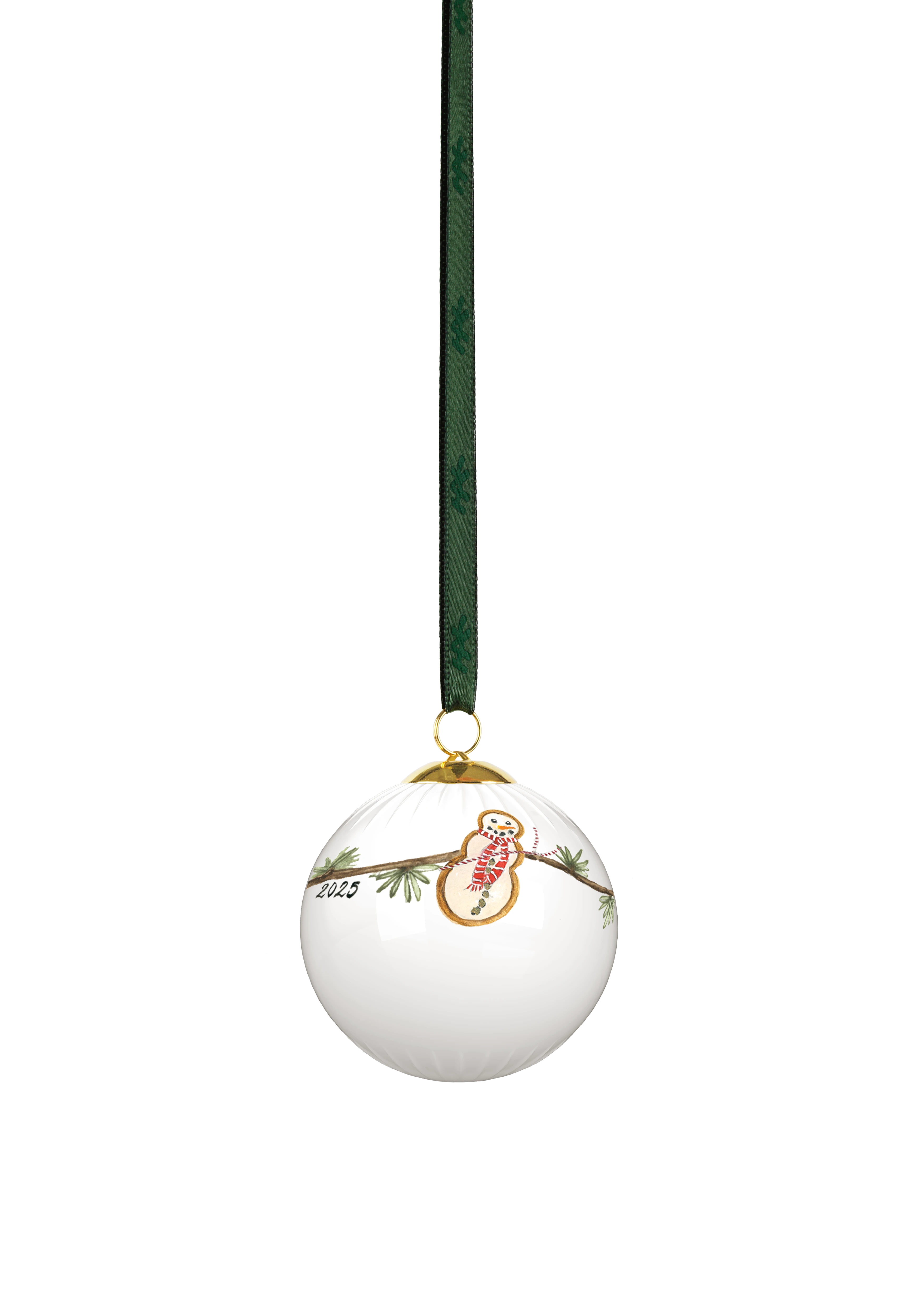 Bauble 2025 Ø6 cm from Kähler in White w. deco color, made of Ceramics