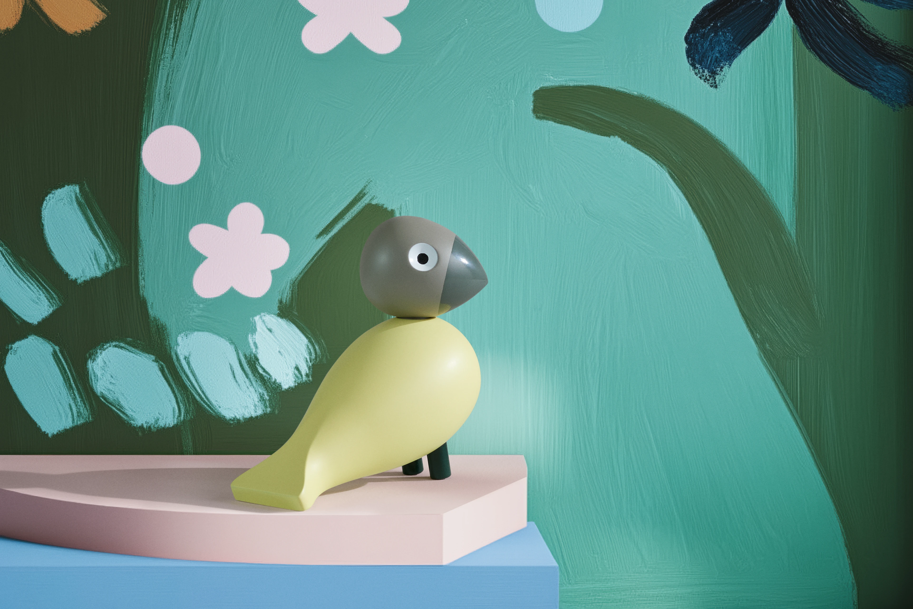 Bella Year Bird 2025 H12.5 cm fra Kay Bojesen i farven Creme/Grå, lavet af Træ