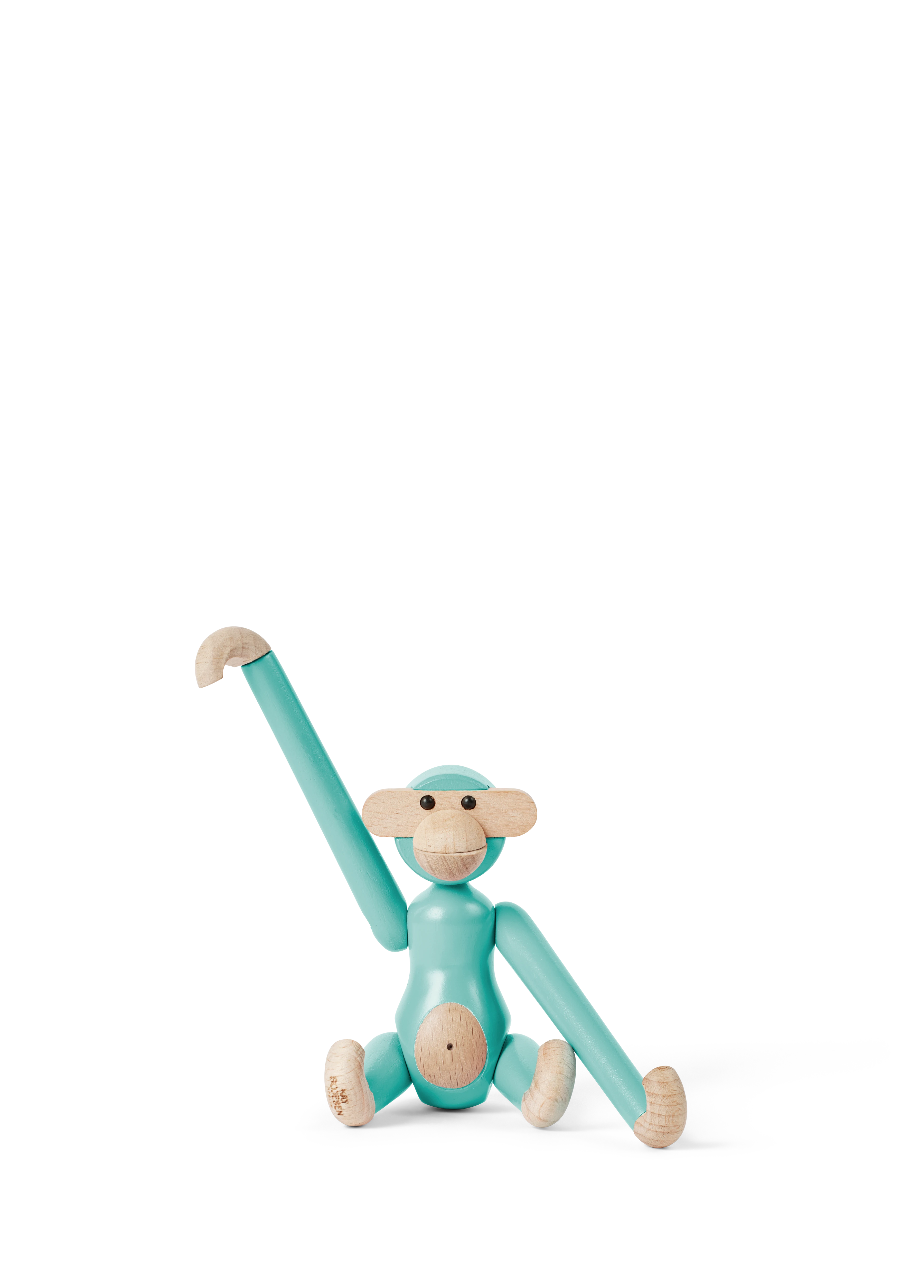 Monkey mini from Kay Bojesen in Turquoise color, made of Wood