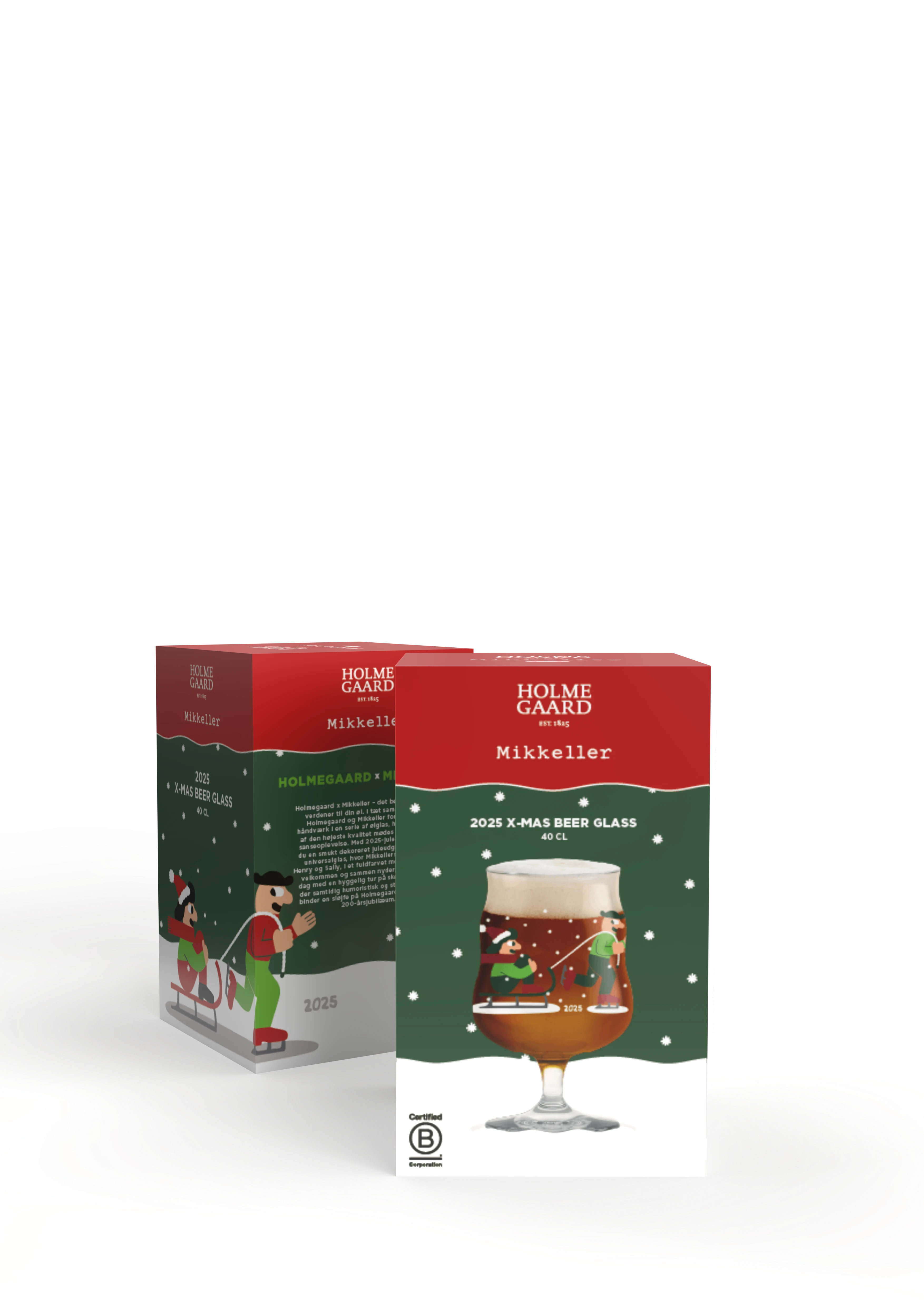 Universal Beer Glas Christmas 2025 40 cl from Holmegaard in Clear w. deco color, made of Glass