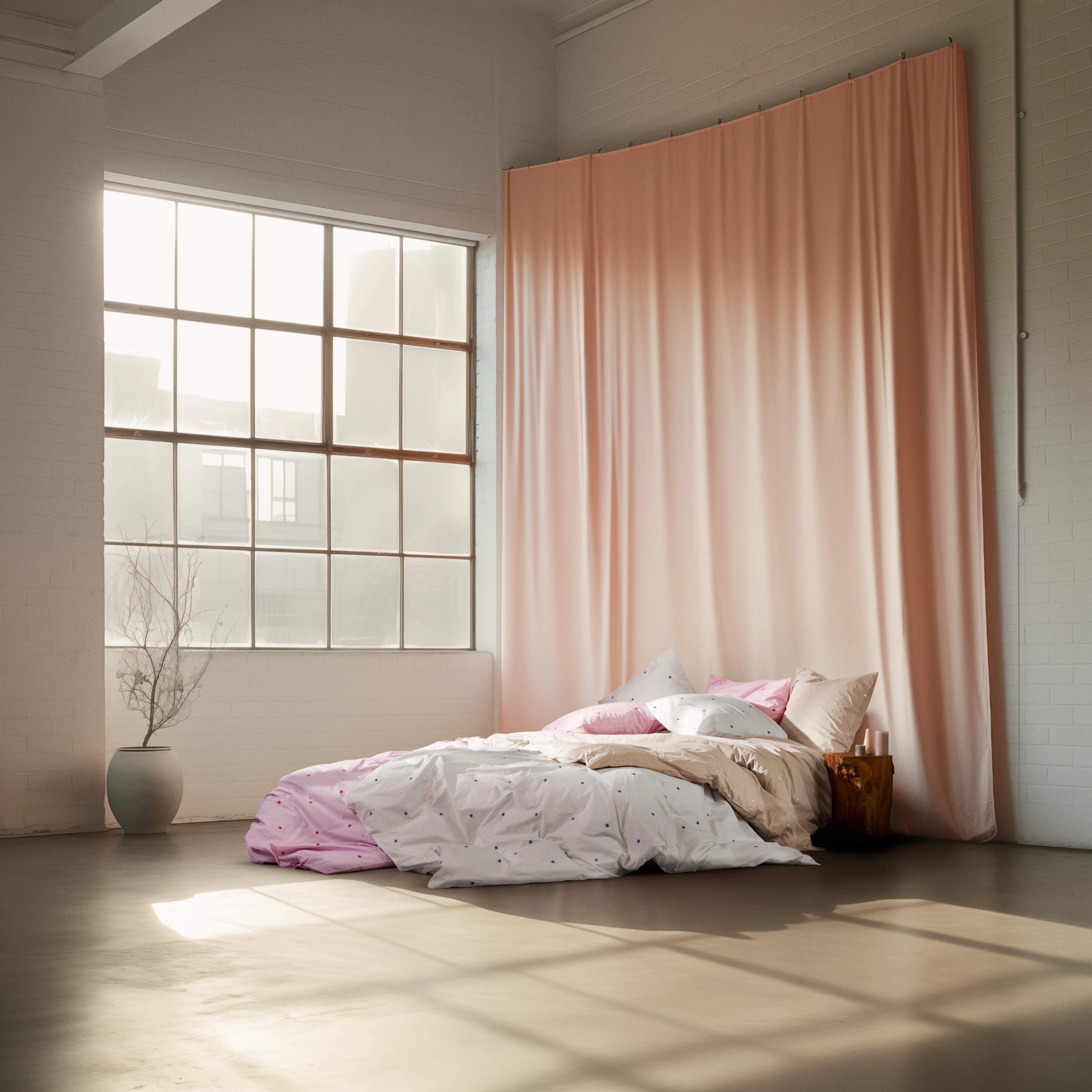 Sengetøj 140x200 cm fra JUNA i farven Pink/Rød, lavet af Bomuld