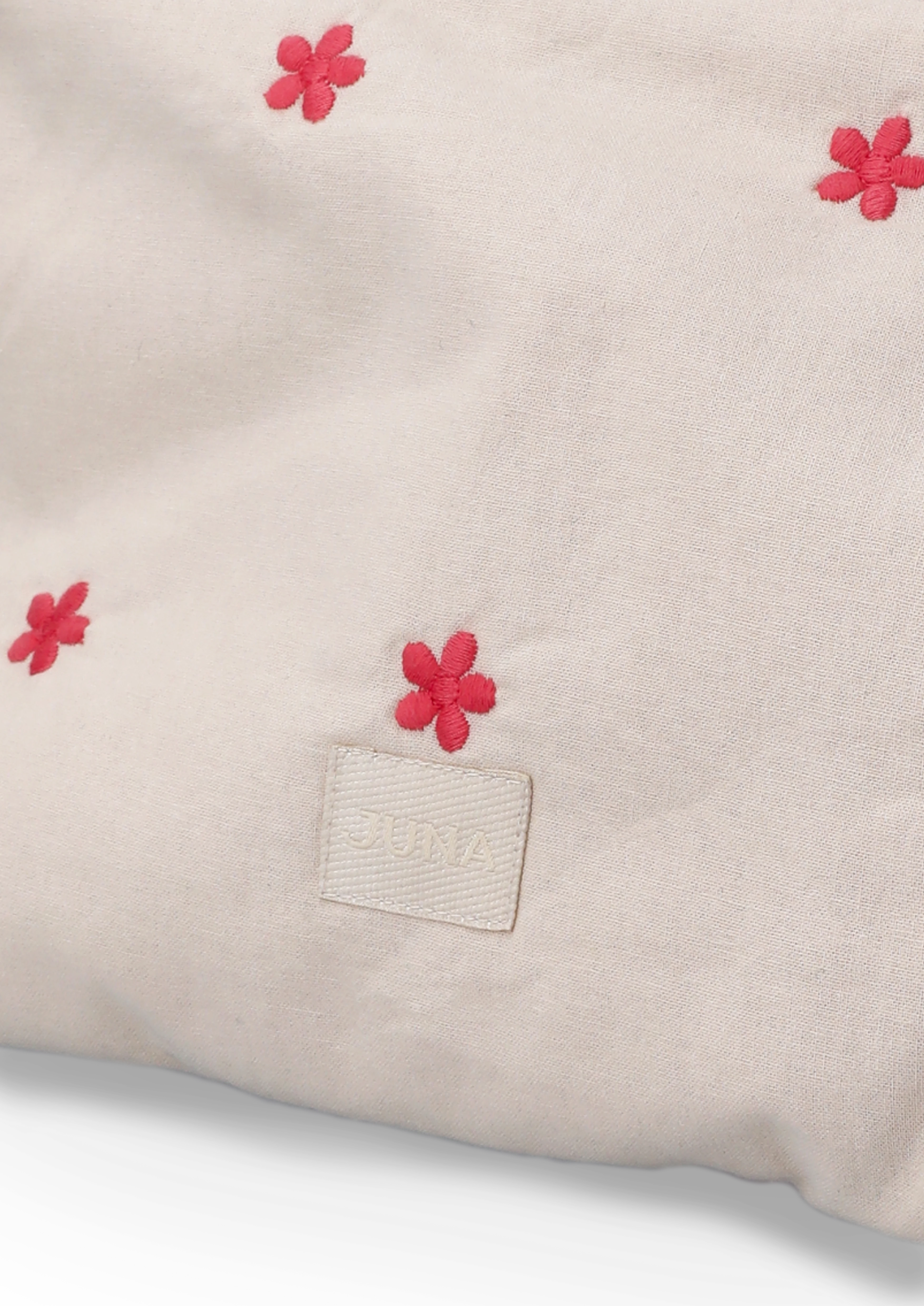 Karla Toiletry Bag 30x10x20 cm from JUNA in Sand/Red color, made of Cotton