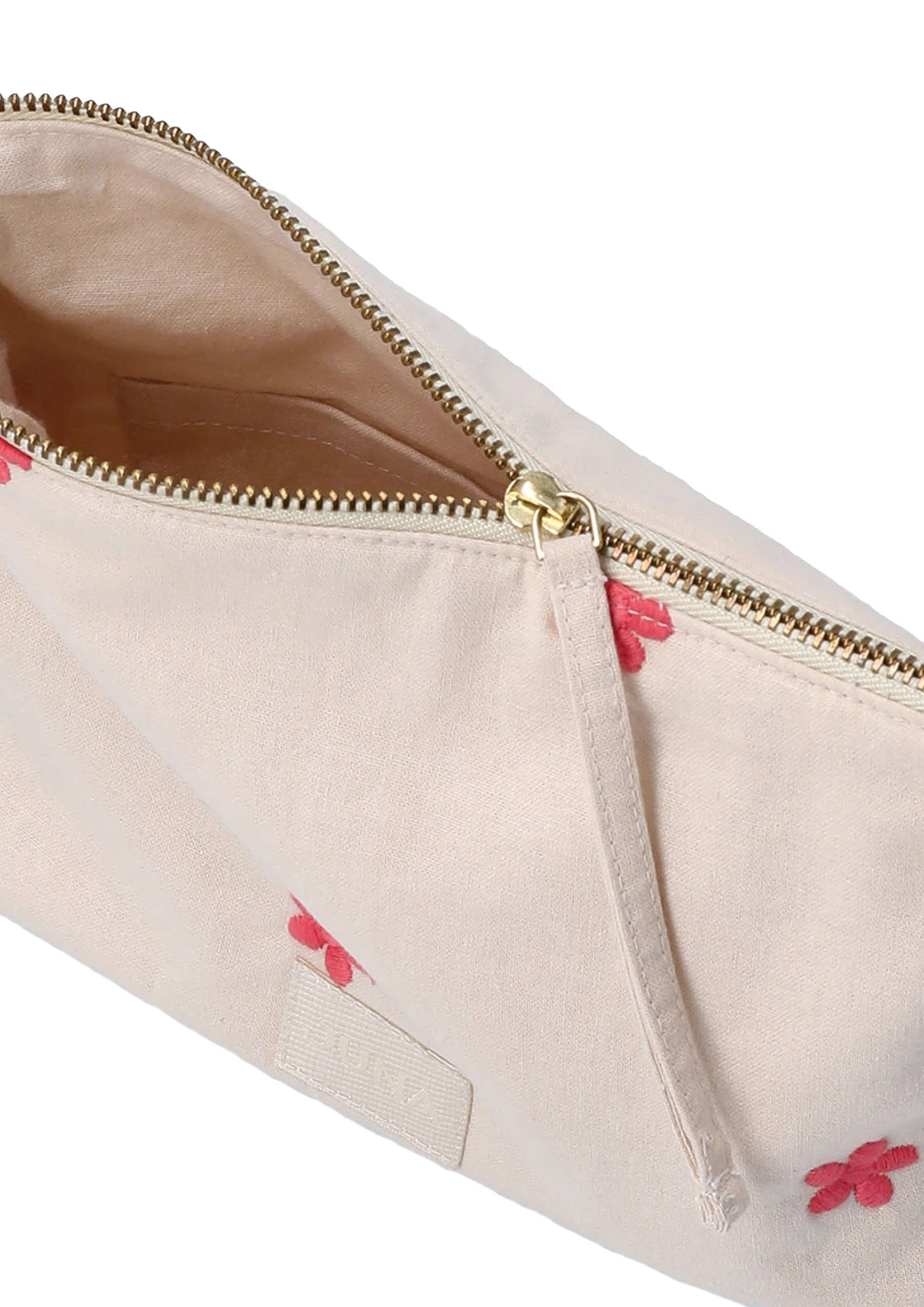 Nola Makeup bag 23x5x15 cm from JUNA in Sand/Red color, made of Cotton