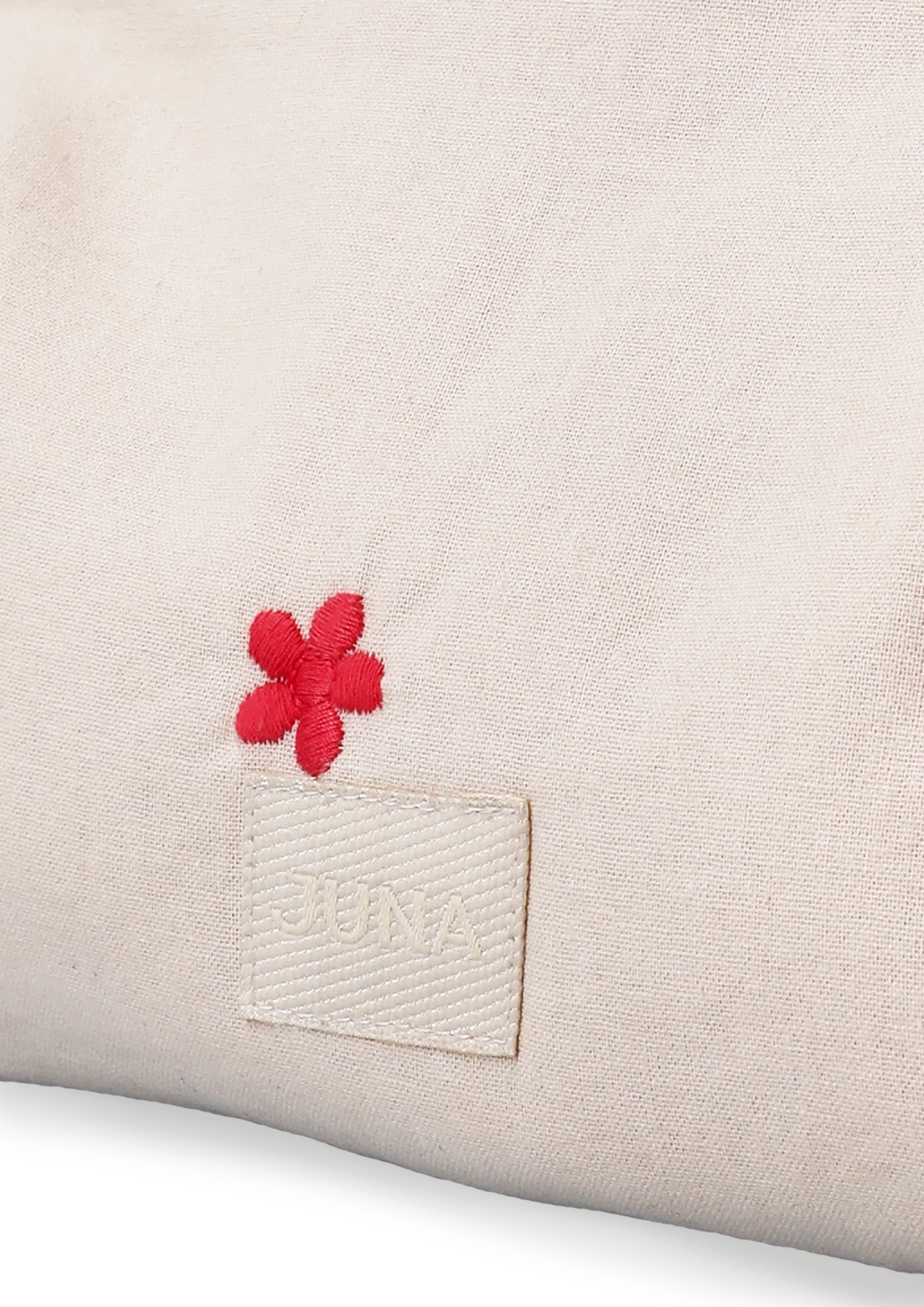 Nola Makeup pung 23x5x15 cm fra JUNA i farven Sand/Rød, lavet af Bomuld