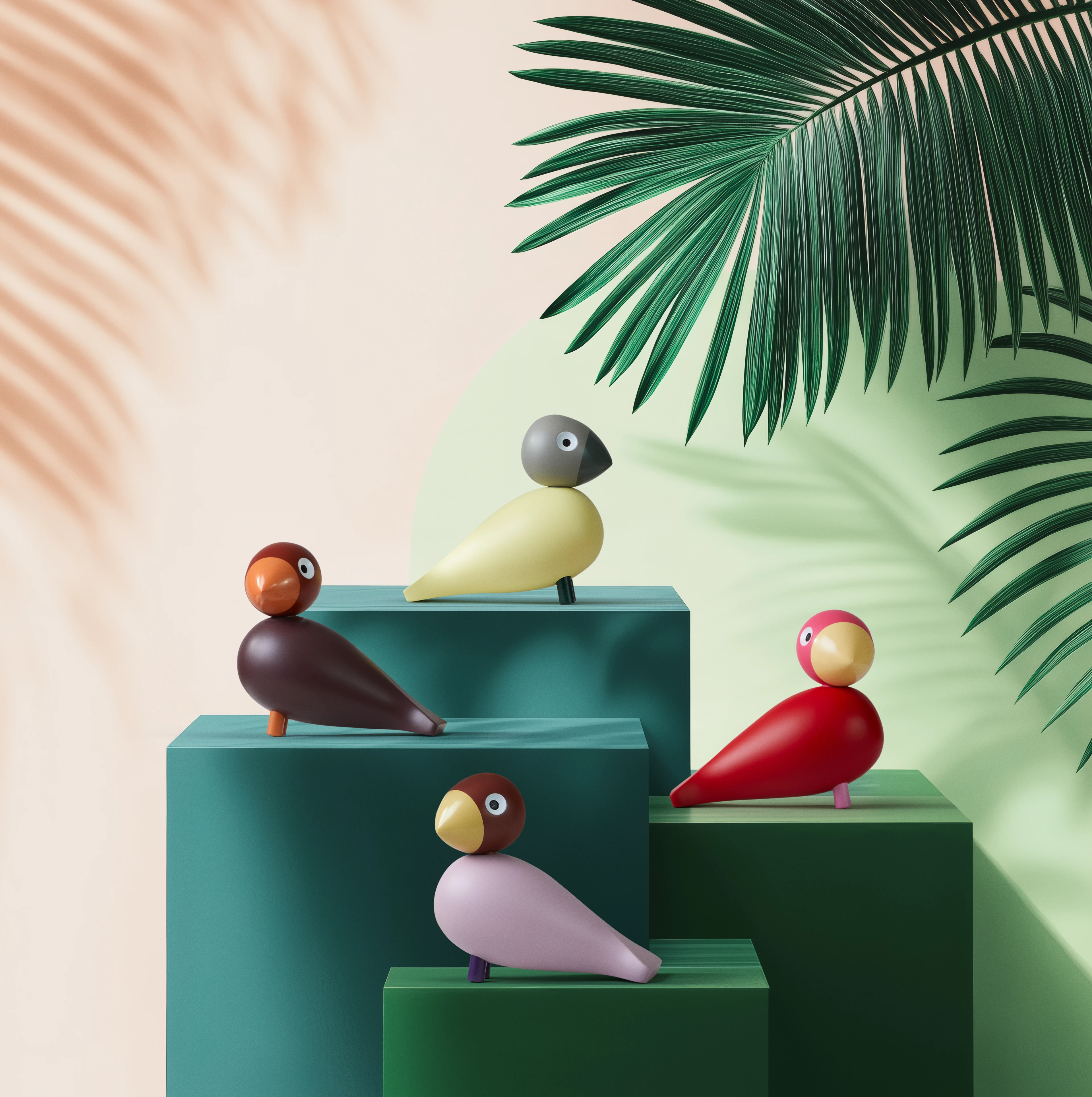 Bella Year Bird 2025 H12.5 cm from Kay Bojesen in Cream/Grey color, made of Wood