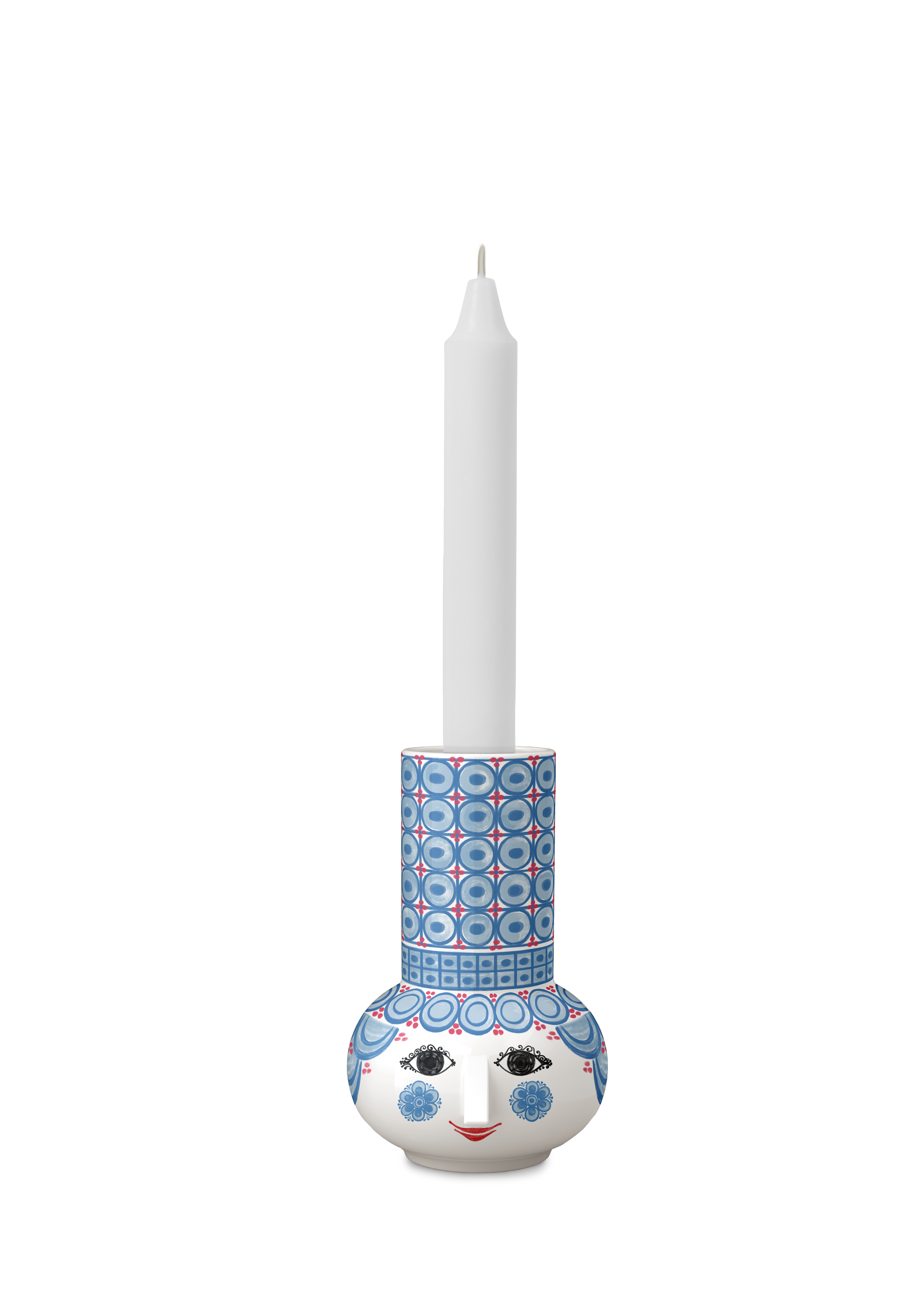Bjørn Wiinblad Candle holder H14 cm in Light blue from Olga