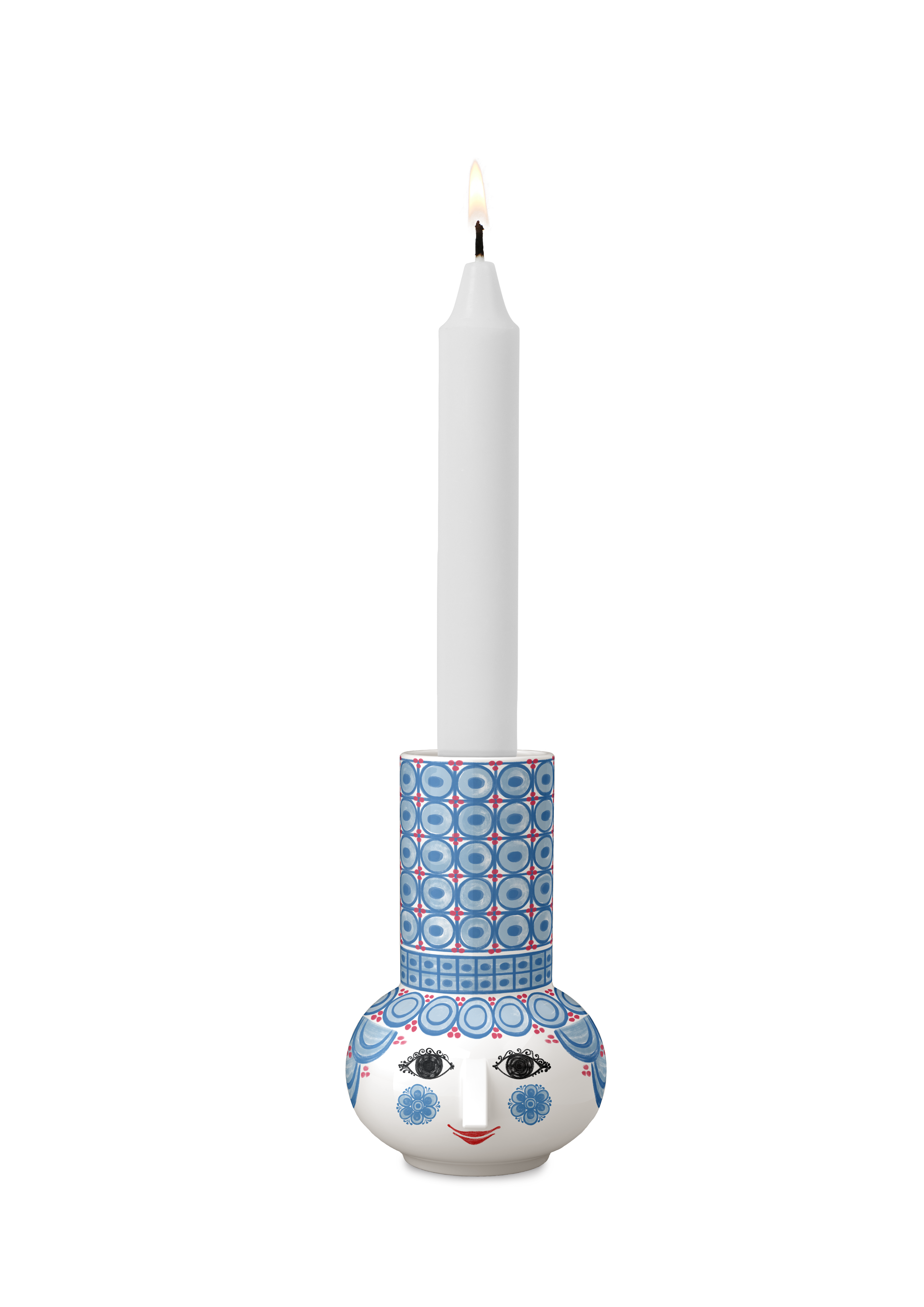 Bjørn Wiinblad Candle holder H14 cm in Light blue from Olga