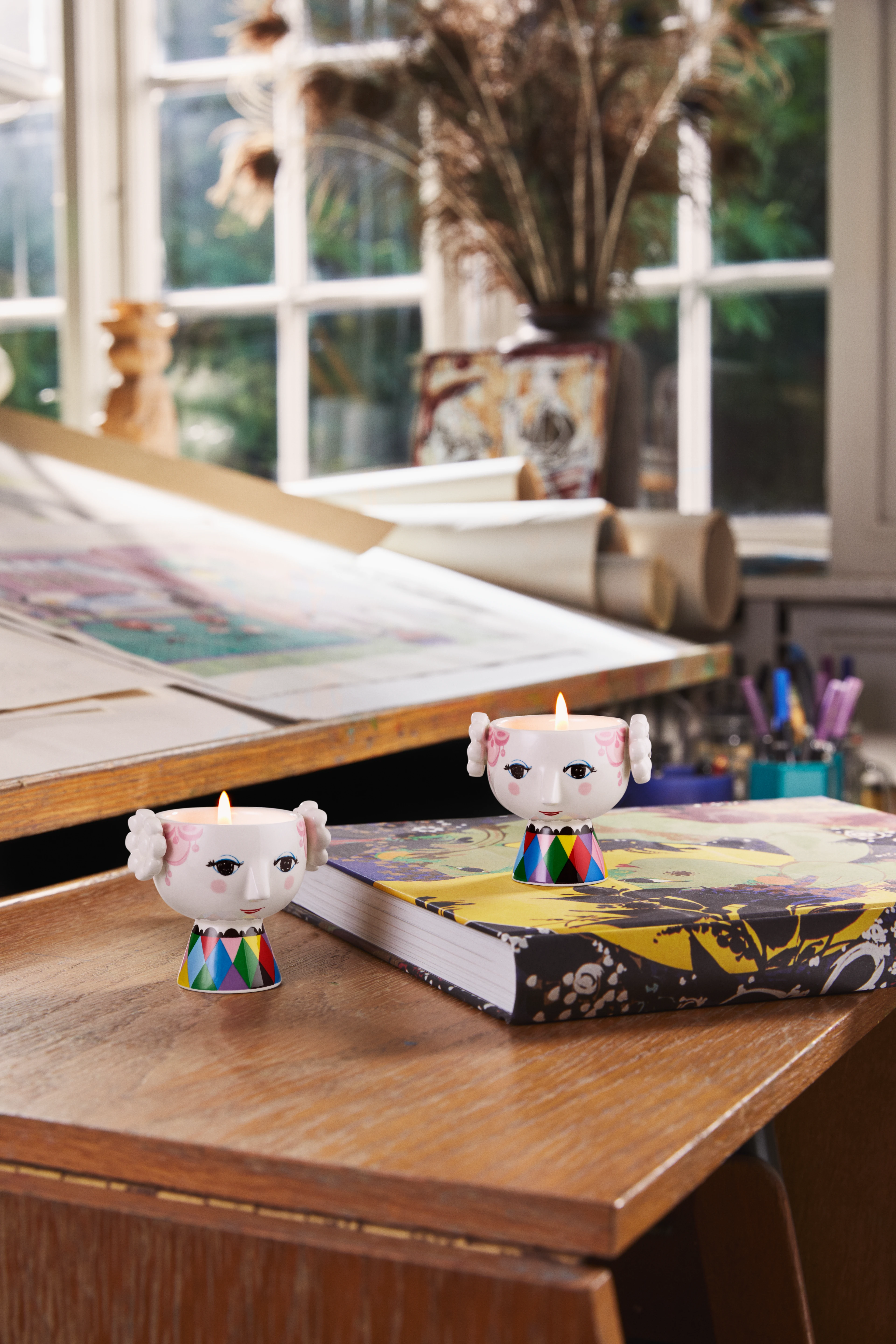 Ljuslykta Ø6.5 cm 2 st. från Bjørn Wiinblad i färgen Rosa, tillverkad av Keramik