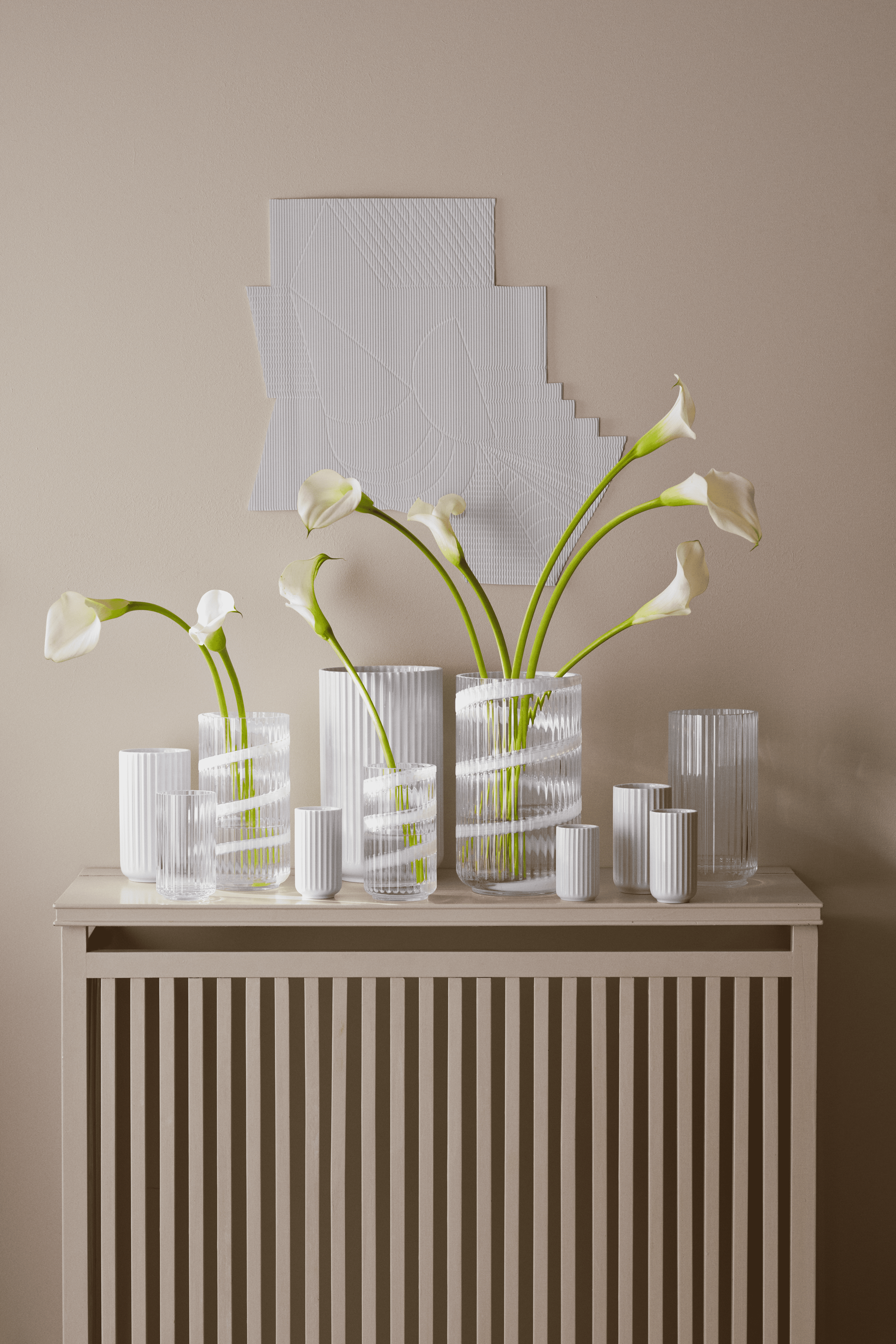 Lyngby Porcelæn Vase H15.5 cm in Swirl white