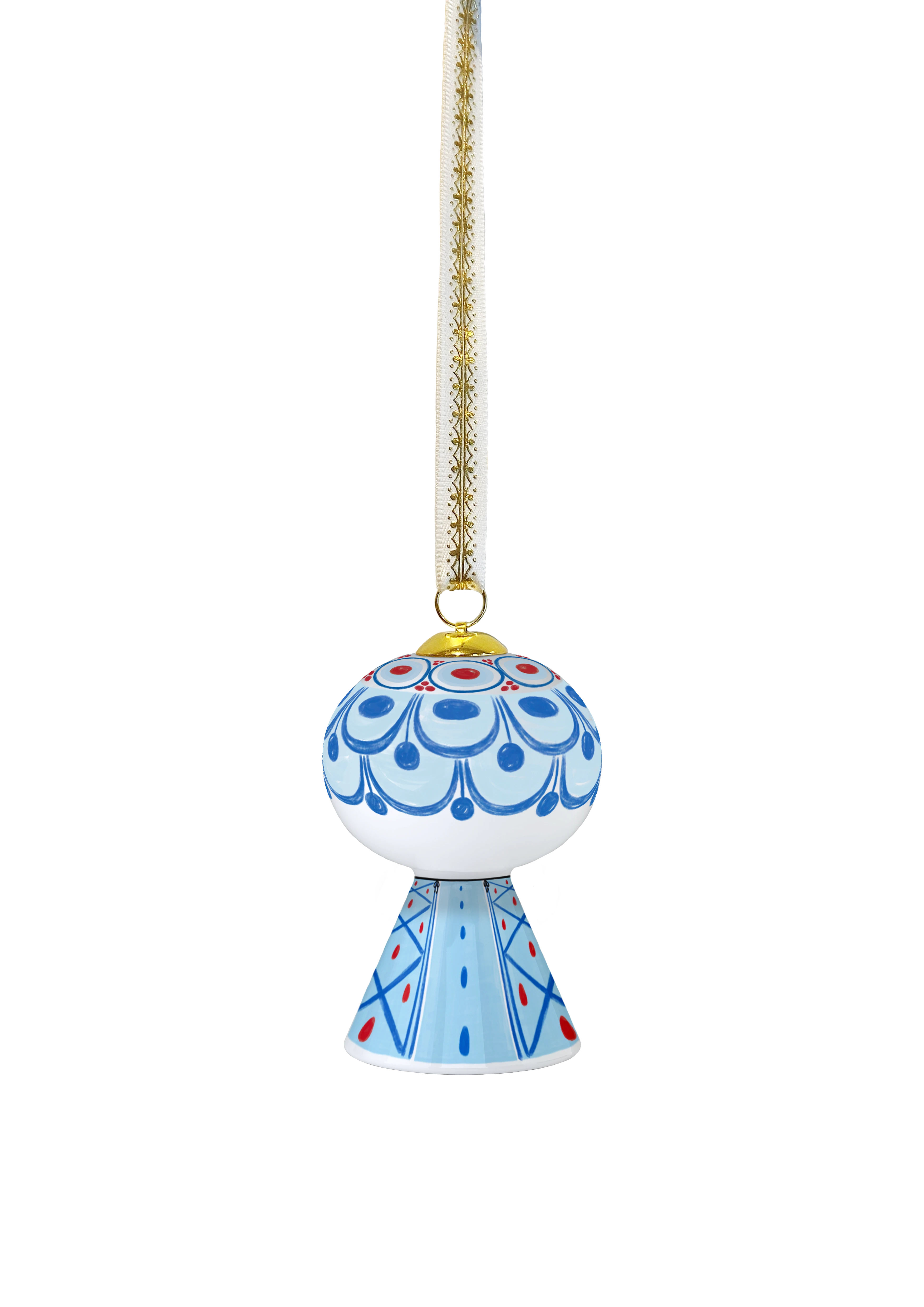 Christmas Ornament 2025 H7.5 from Bjørn Wiinblad in Blue color, made of Ceramics