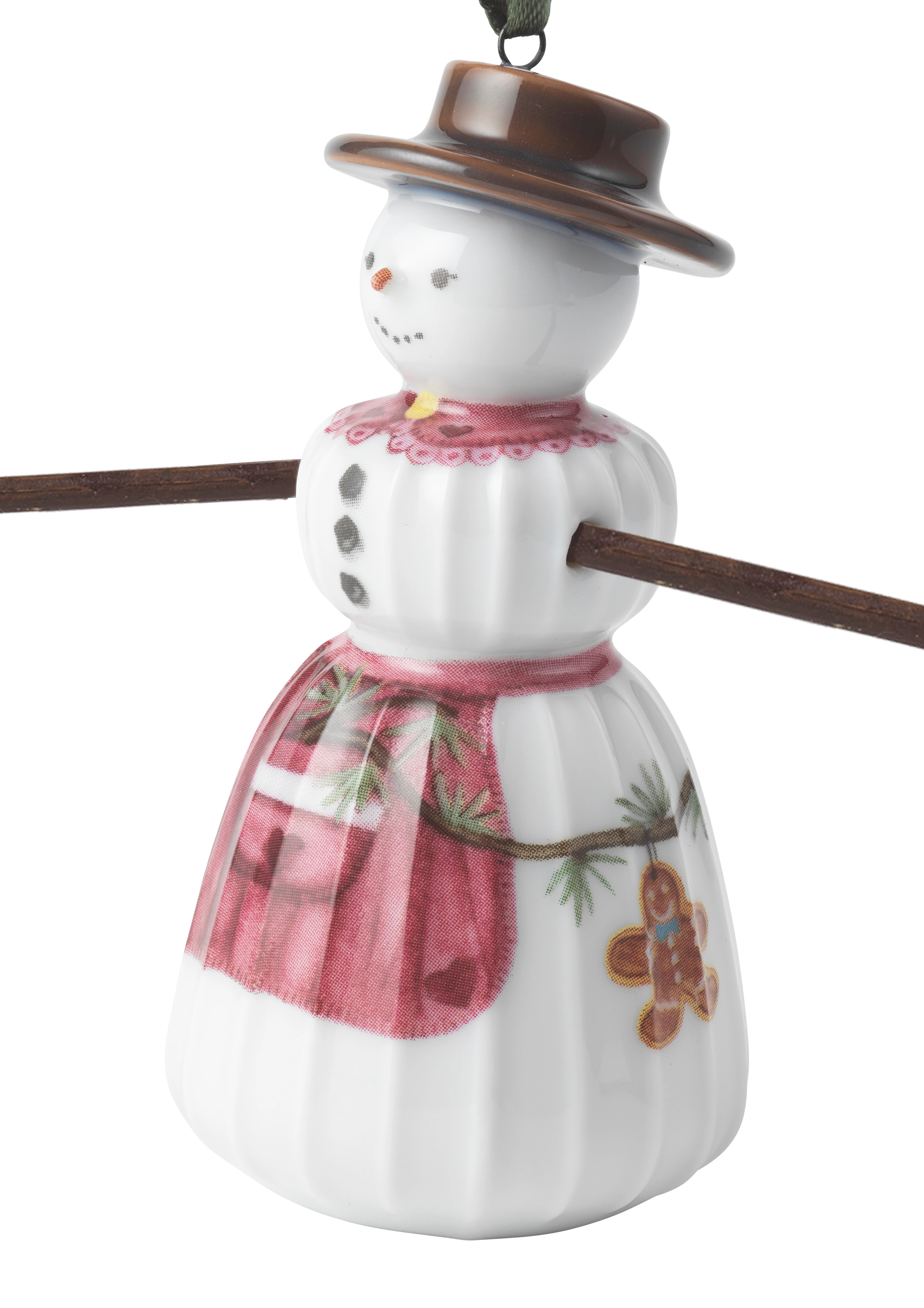 Snowwoman hanging variant H9 from Kähler in White w. deco color, made of Ceramics