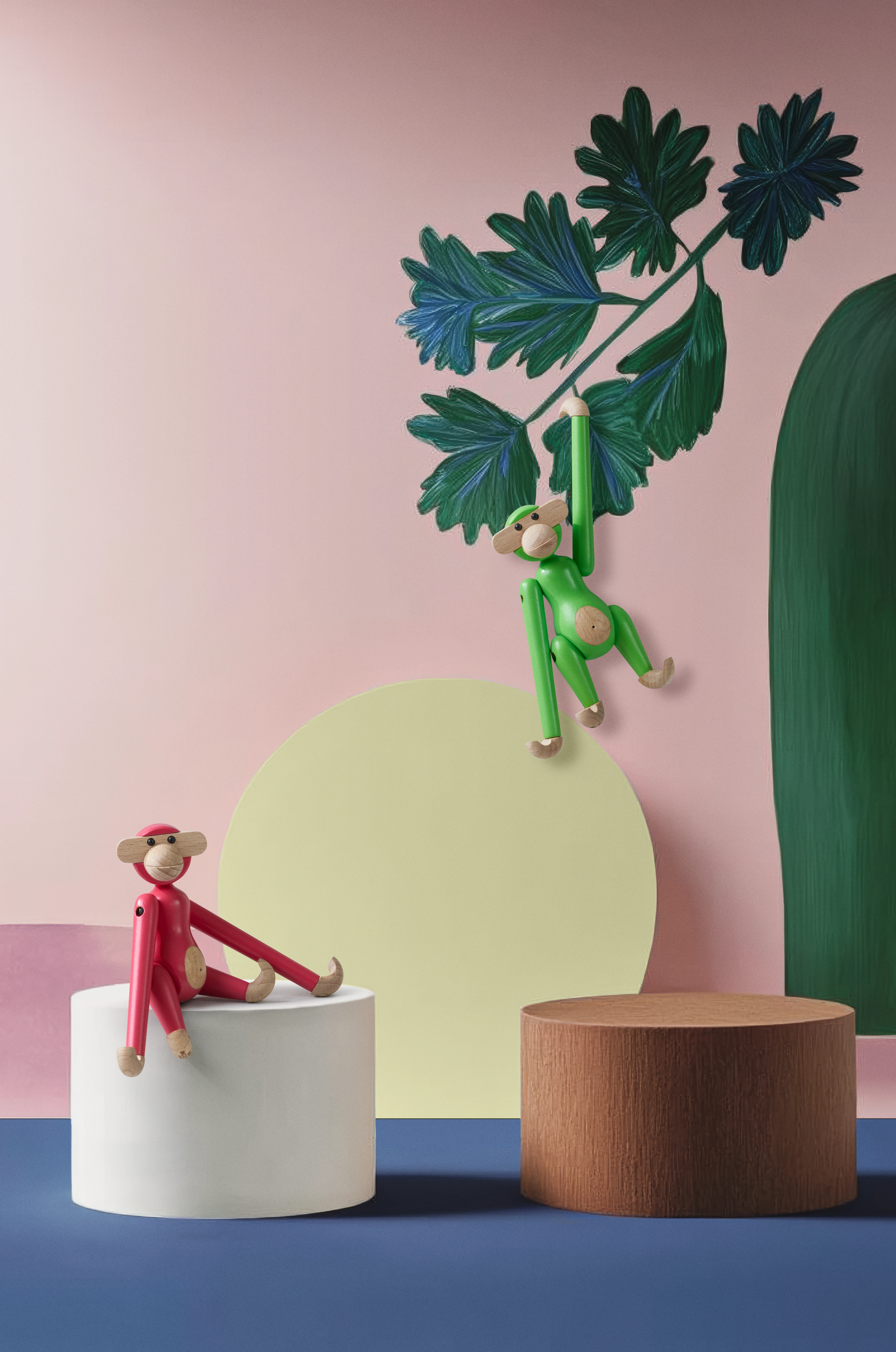 Apa mini från Kay Bojesen i färgen Rosa, tillverkad av Trä