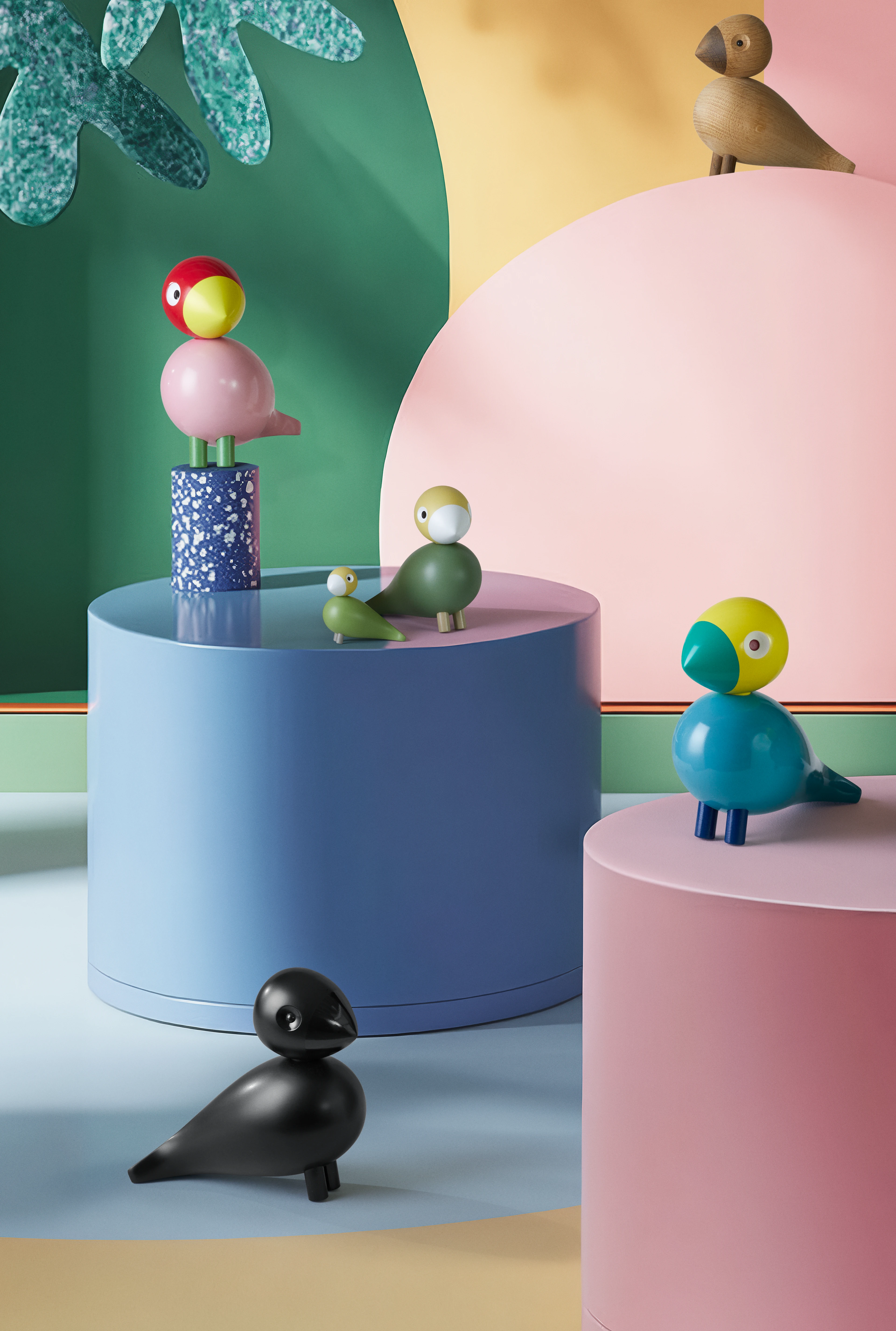 Kay Bojesen Liv & Lykke 1 pair in Green from serie Birds