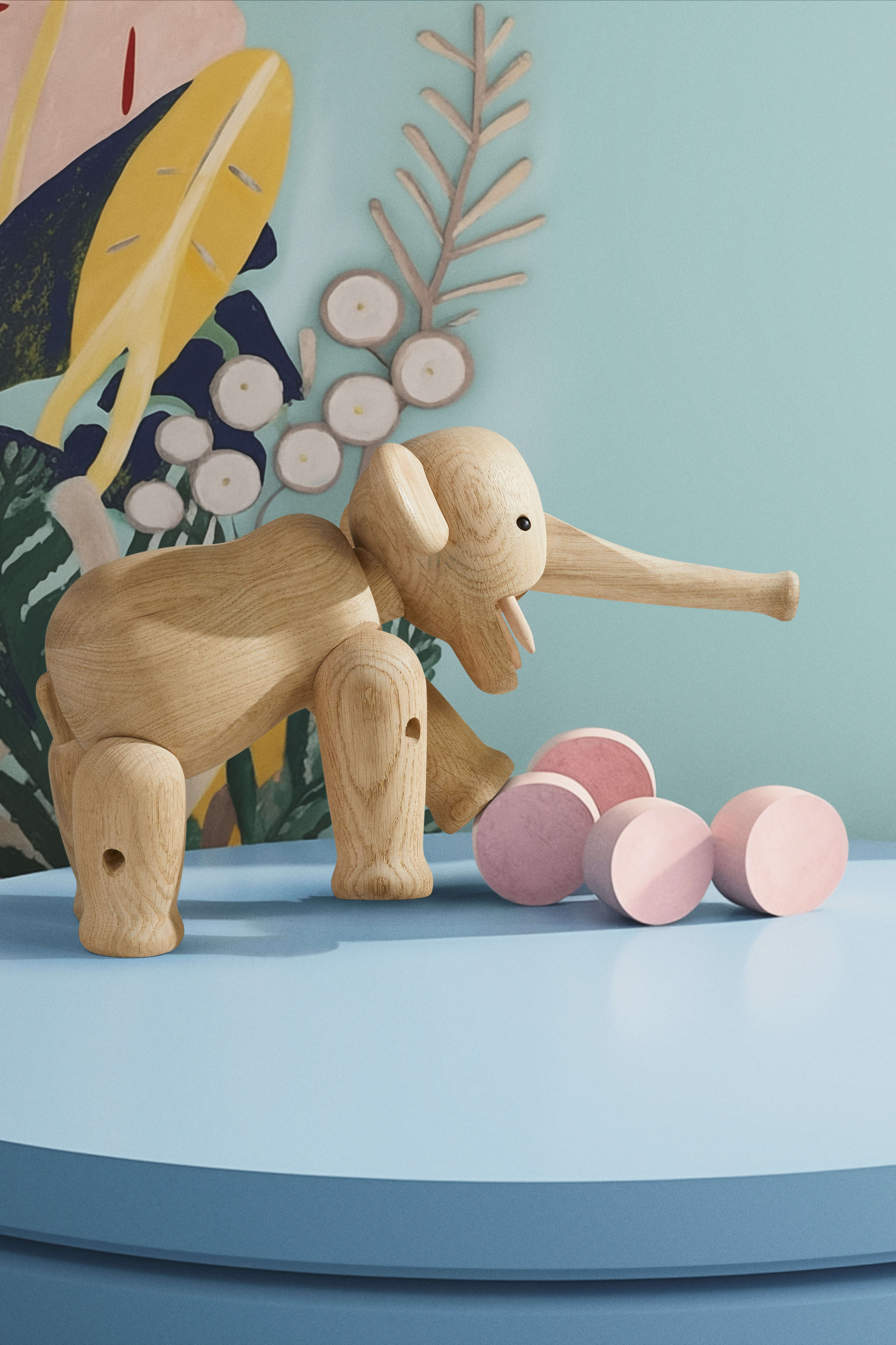 Elefant stor från Kay Bojesen i färgen Ek, tillverkad av Trä