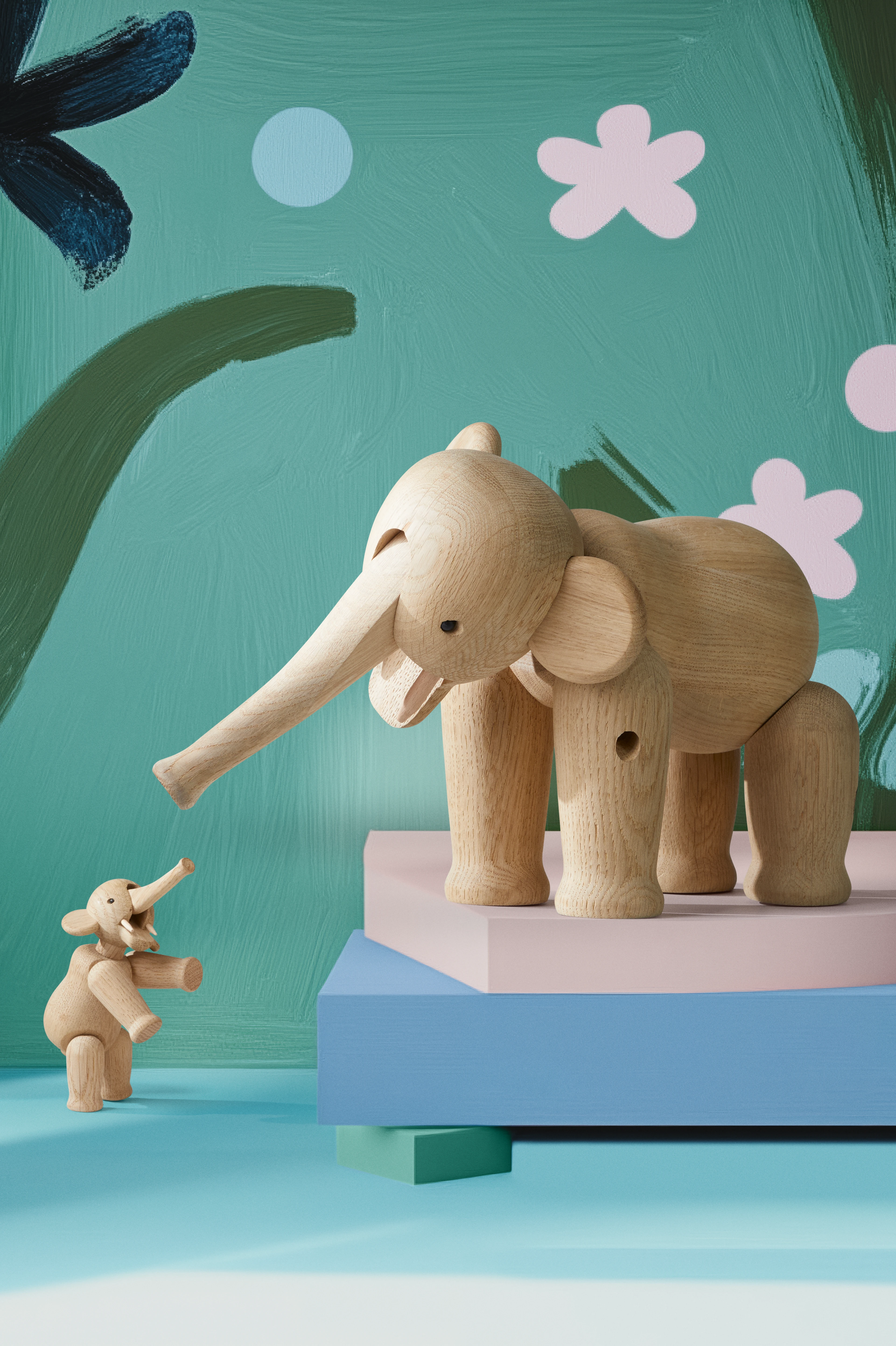 Elephant large from Kay Bojesen in Oak color, made of Wood