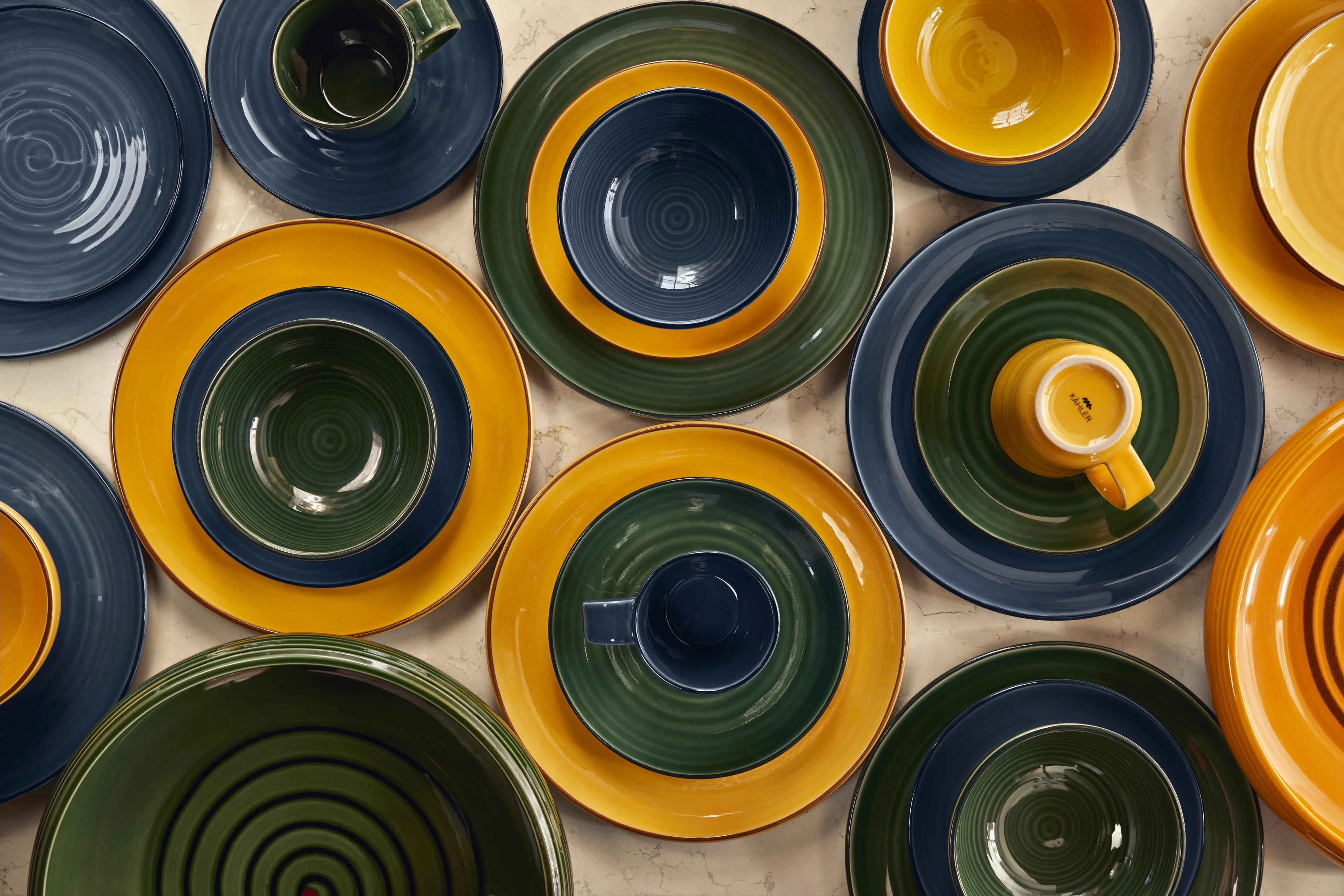 Plate Ø27 cm from Kähler  in Sage green color, made of Ceramics