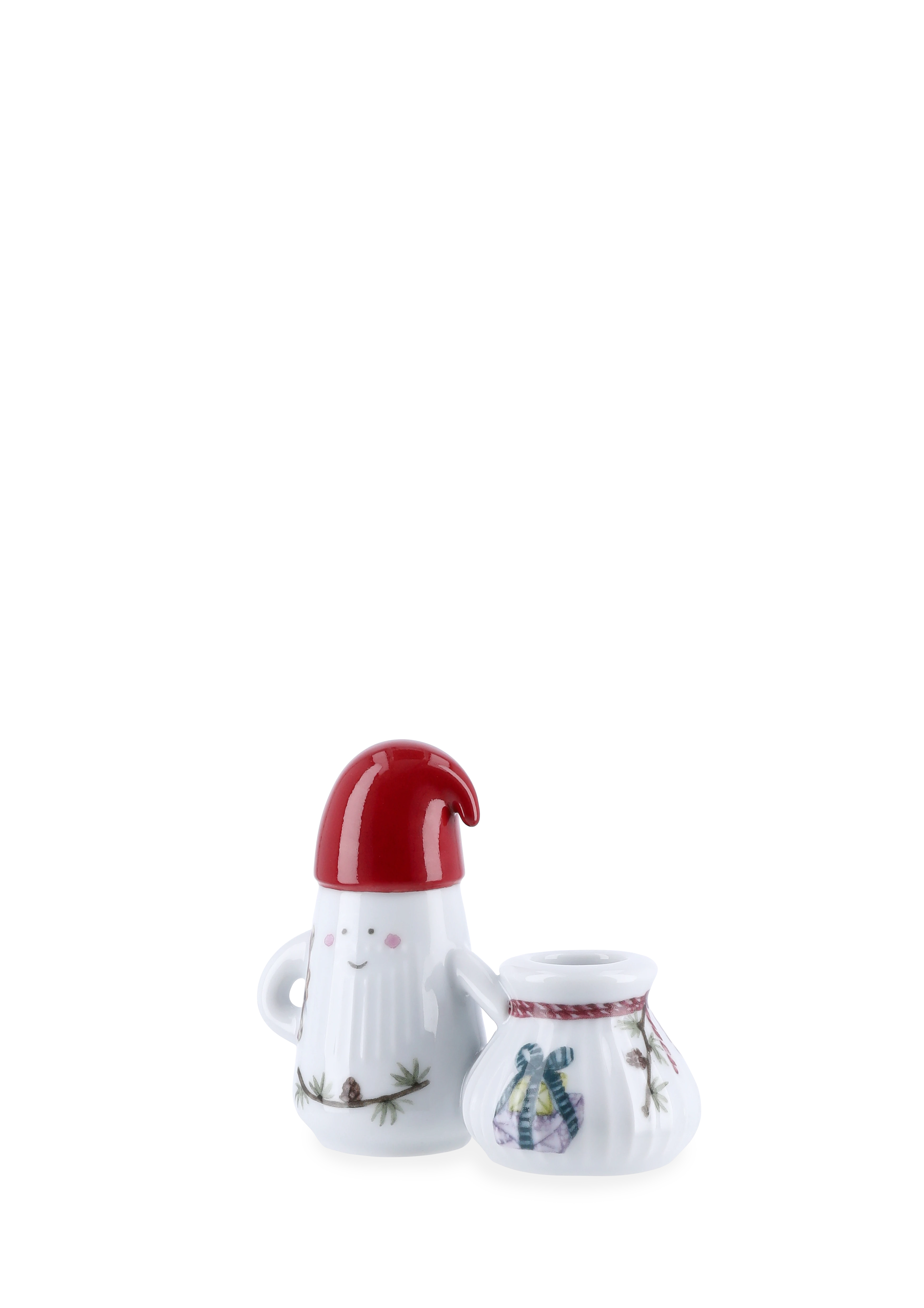 Father Elf Candle holder H8.5 from Kähler  in White w. deco color, made of Ceramics