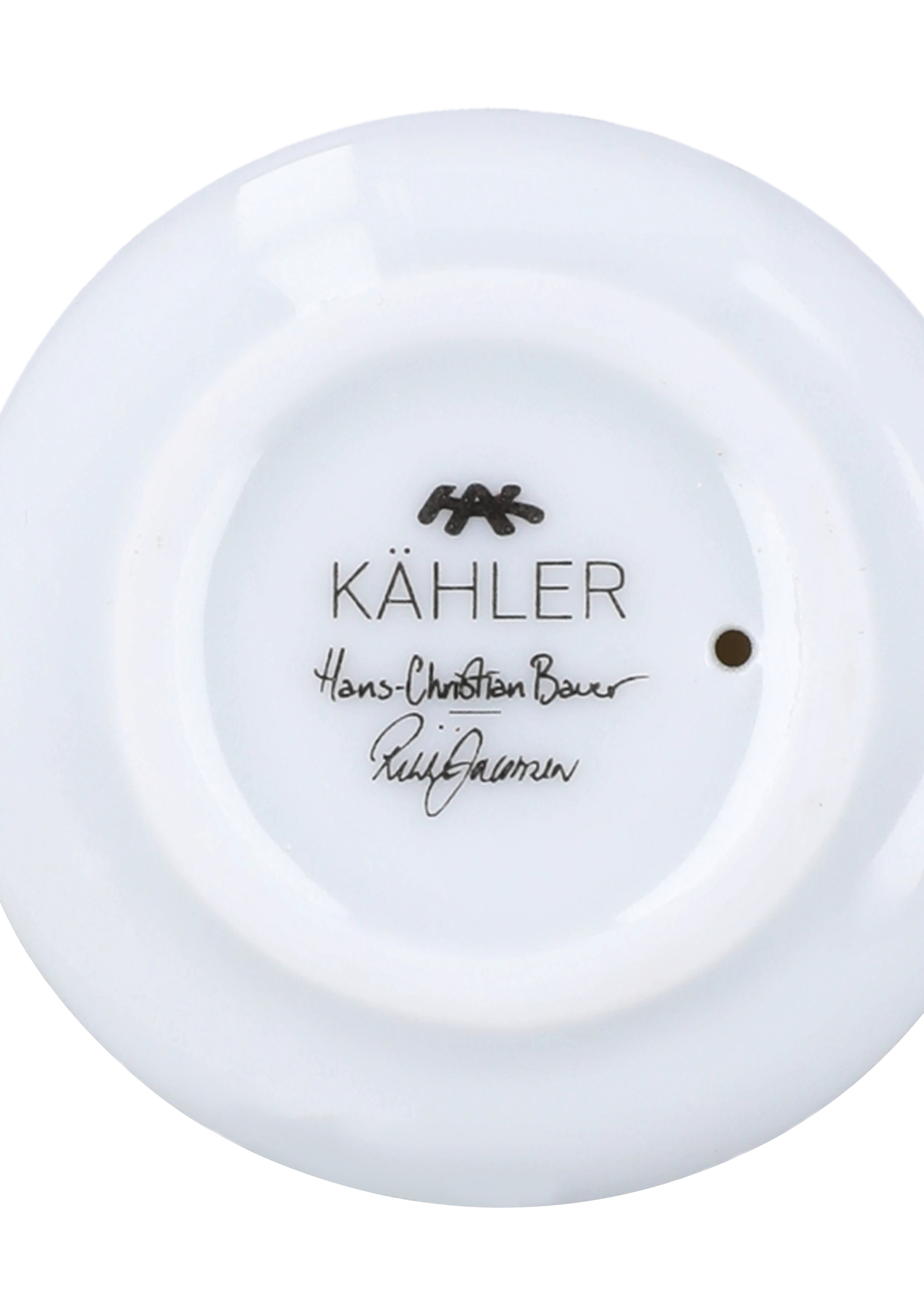 Weihnachtsmann Kerzenhalter H8.5 von Kähler in der Farbe Weiss mit Dekoration, hergestellt aus Keramik