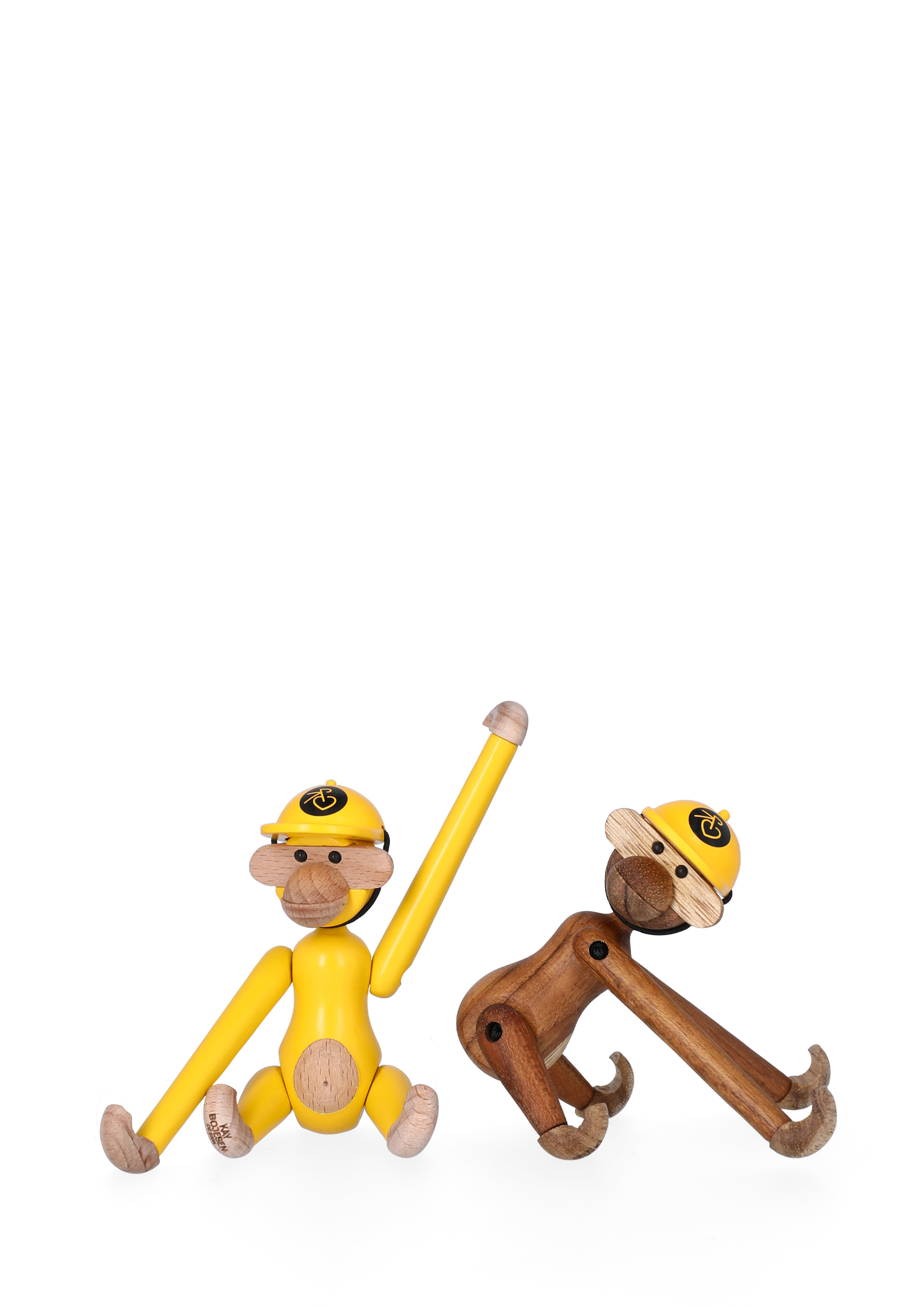 Kay Bojesen x Team Rynkeby Mini-Affen von Kay Bojesen in der Farbe Gelb, hergestellt aus Holz