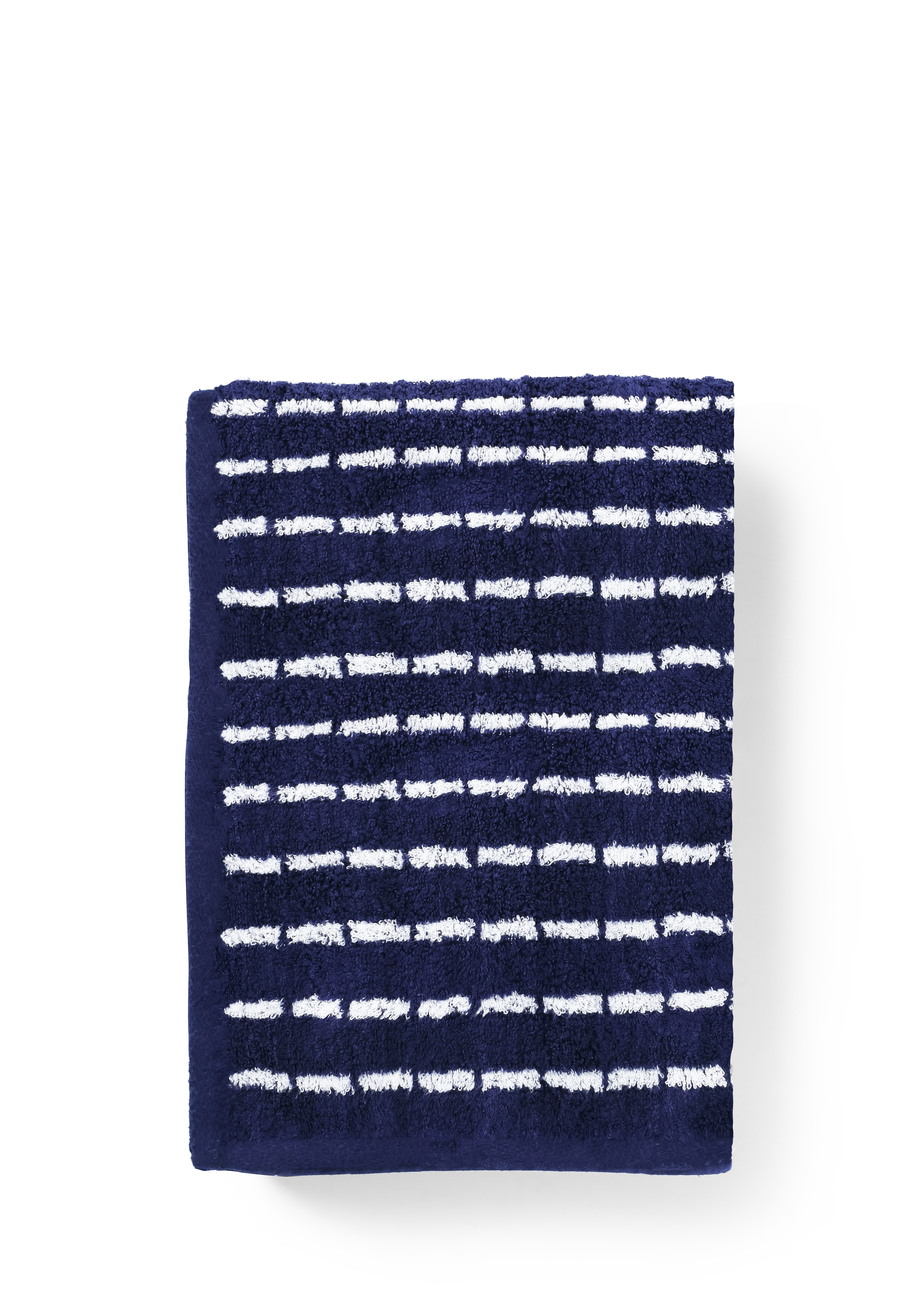 Handtuch 50x100 cm von JUNA in der Farbe Dunkelblau/Weiss, hergestellt aus Baumwollmischung