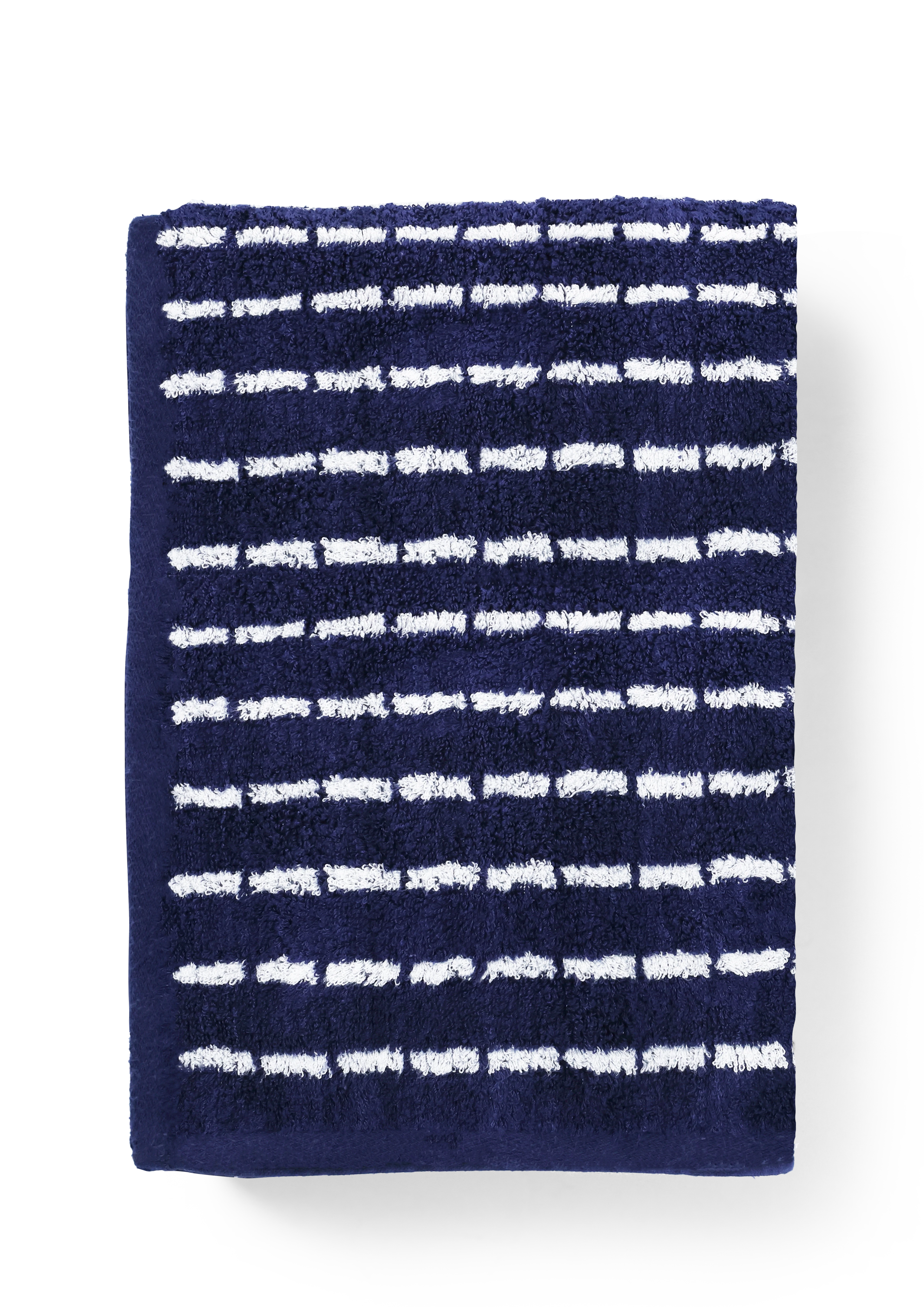 Towel 70x140 cm from JUNA in Dark blue/White color, made of Cotton blend