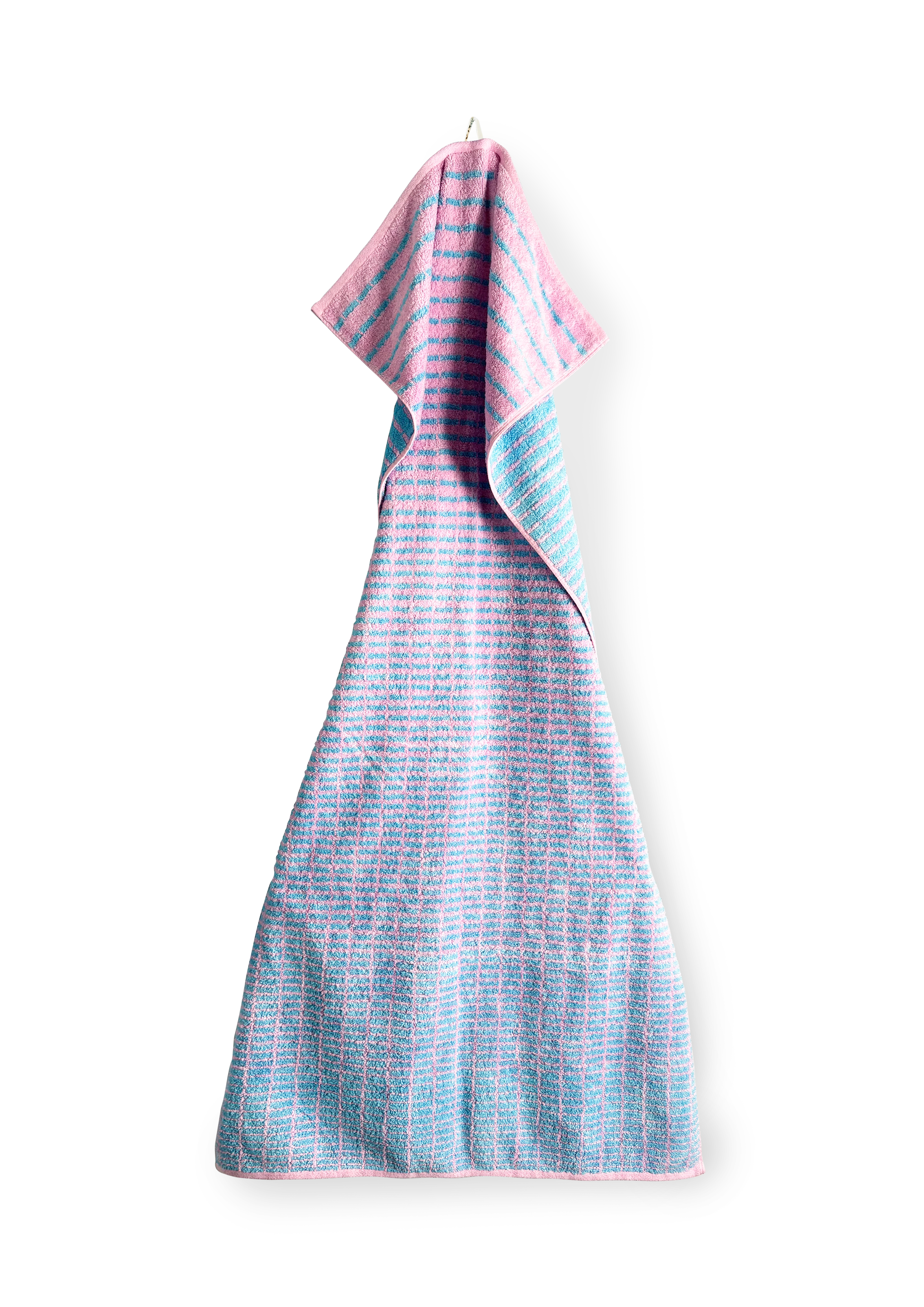 Håndkle 70x140 cm fra JUNA i fargen Lys blå/Rose, laget av Bomullsblanding