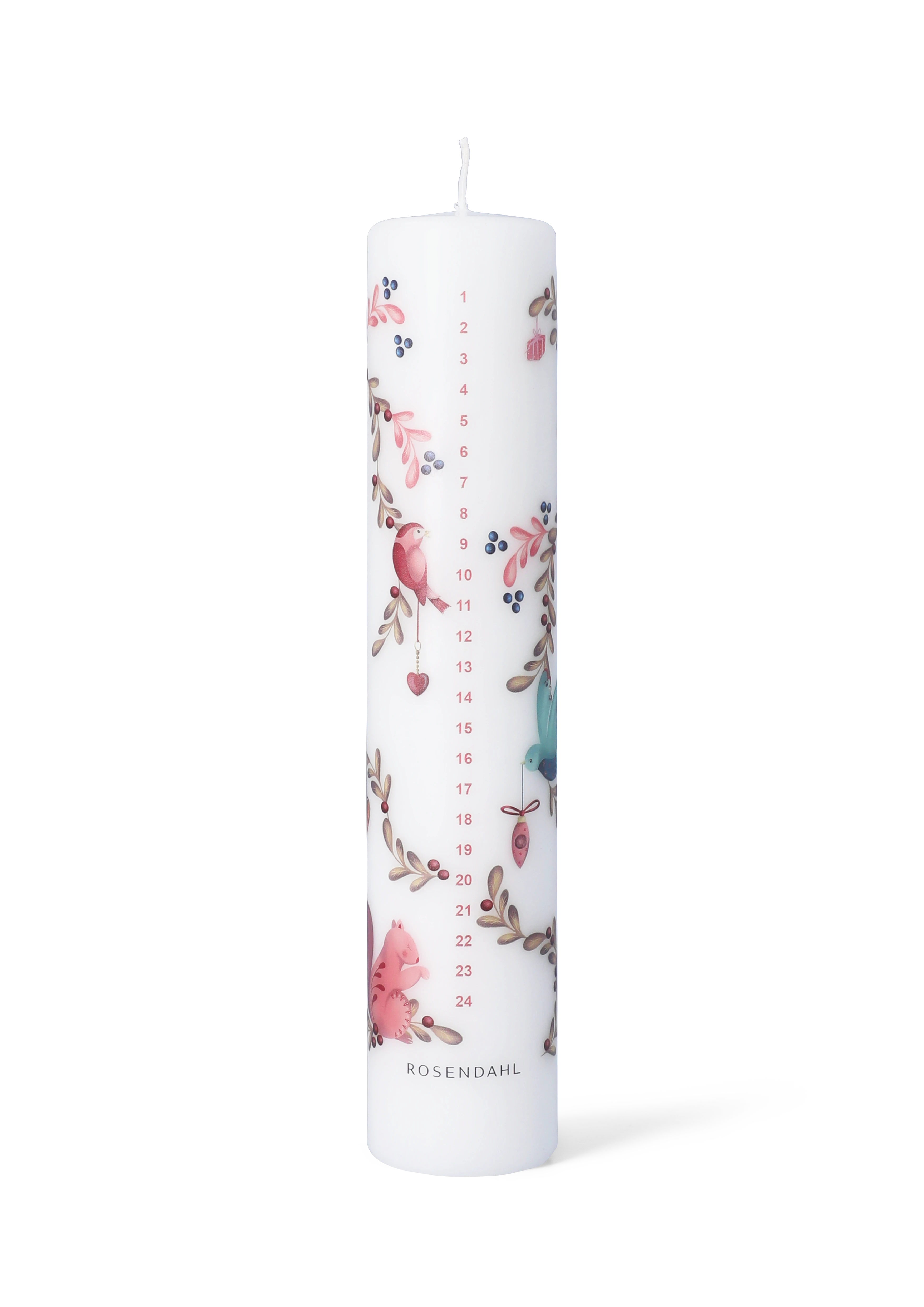 Advent Candle 2025 Ø5 cm from Rosendahl in White w. deco color, made of Paraffin
