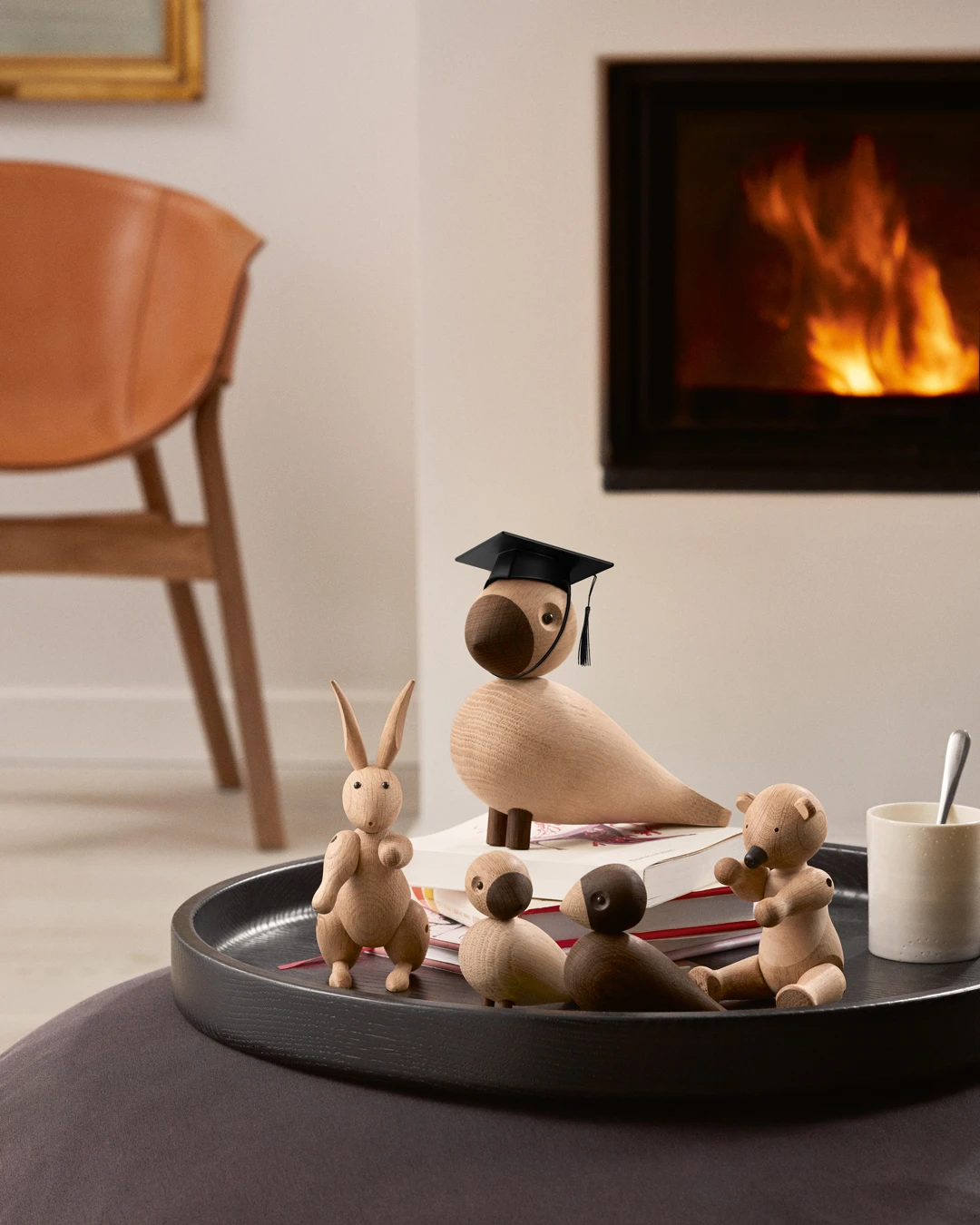 Abiturgeschenk. Kay Bojesen Figuren mit Studentenmütze