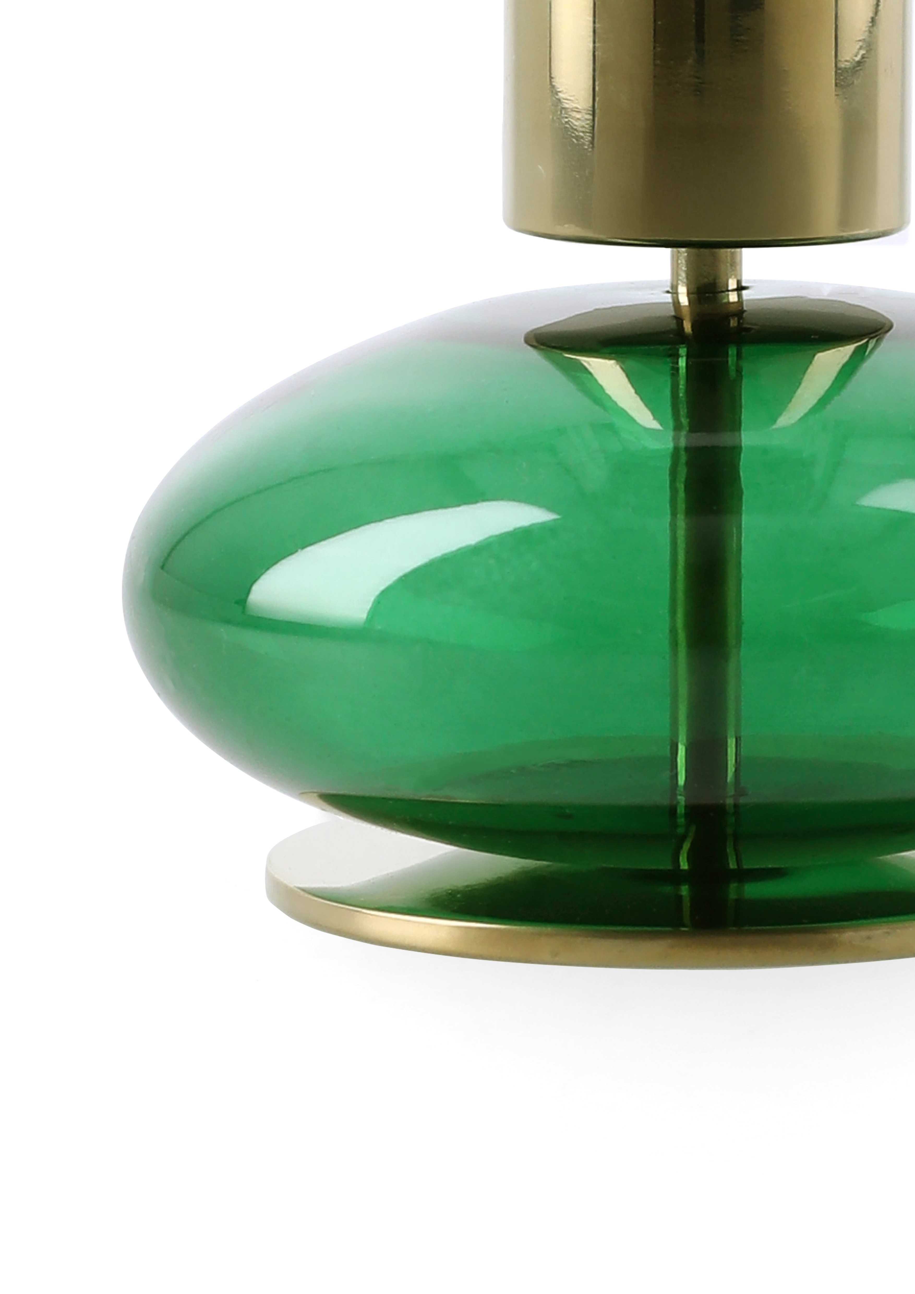 Candle holder H8 cm from Holmegaard in Green color, made of Glass