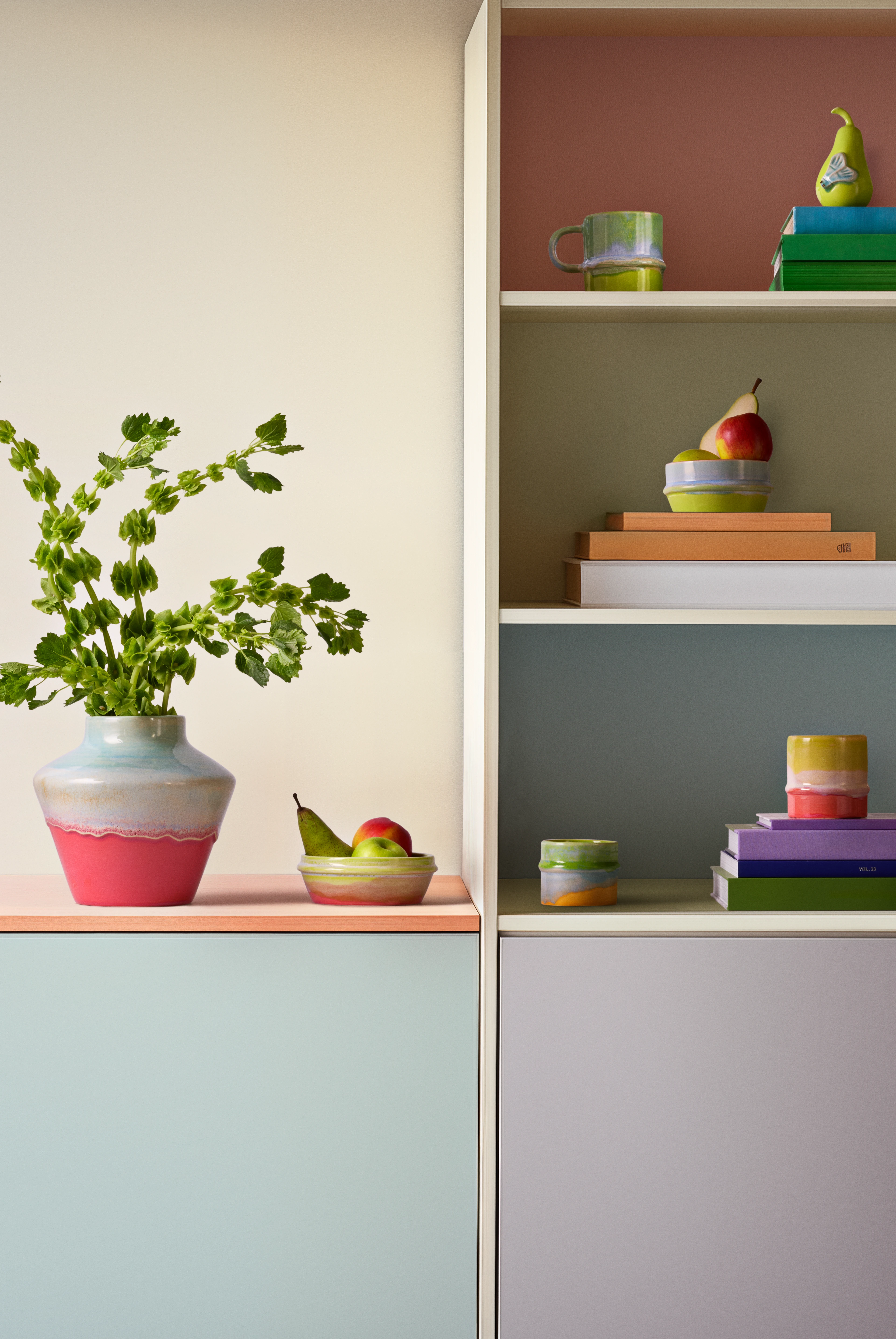 Skål Ø16 cm fra Kähler i farven Mint/Apple green/Pink, lavet af Keramik