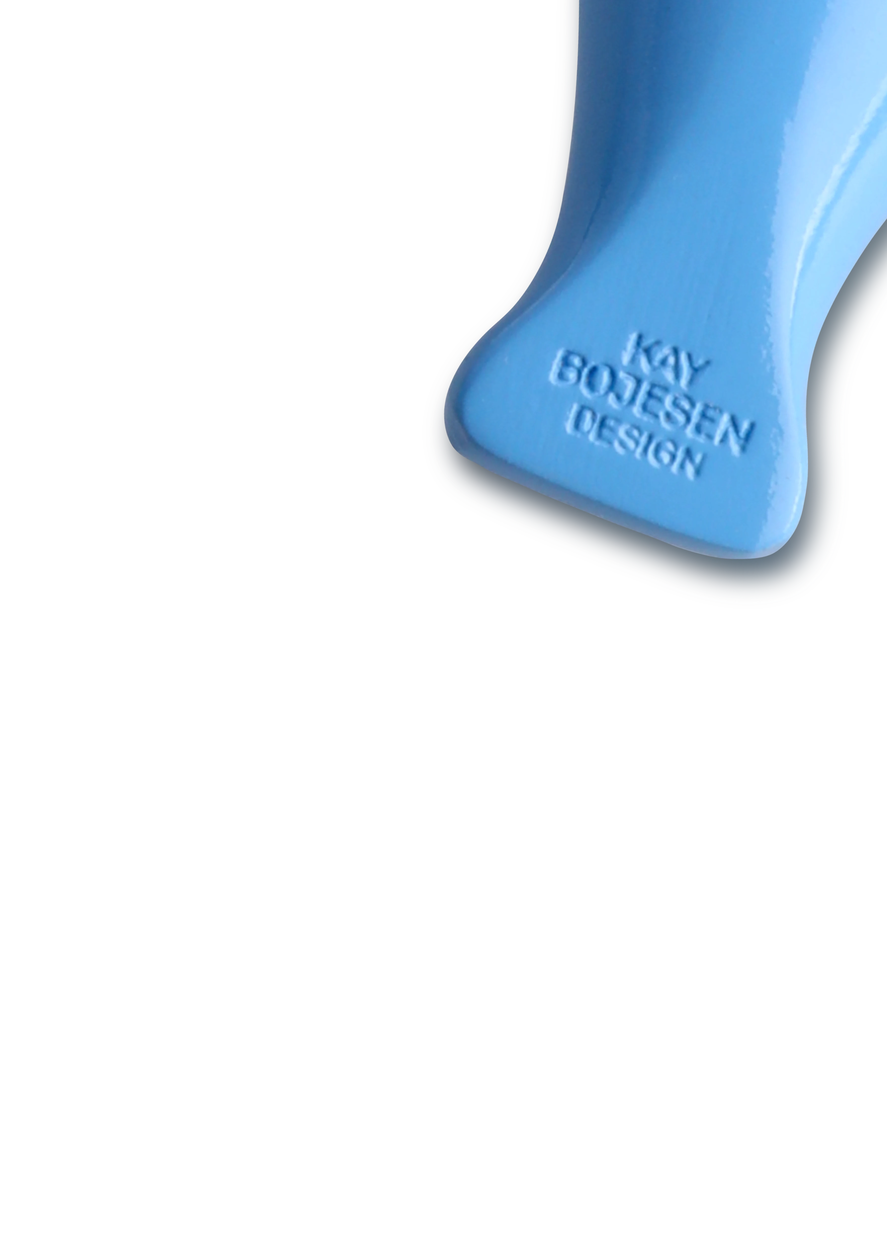 Bird silver metal Keychain with Natural Leather from Kay Bojesen in Blue color, made of Wood