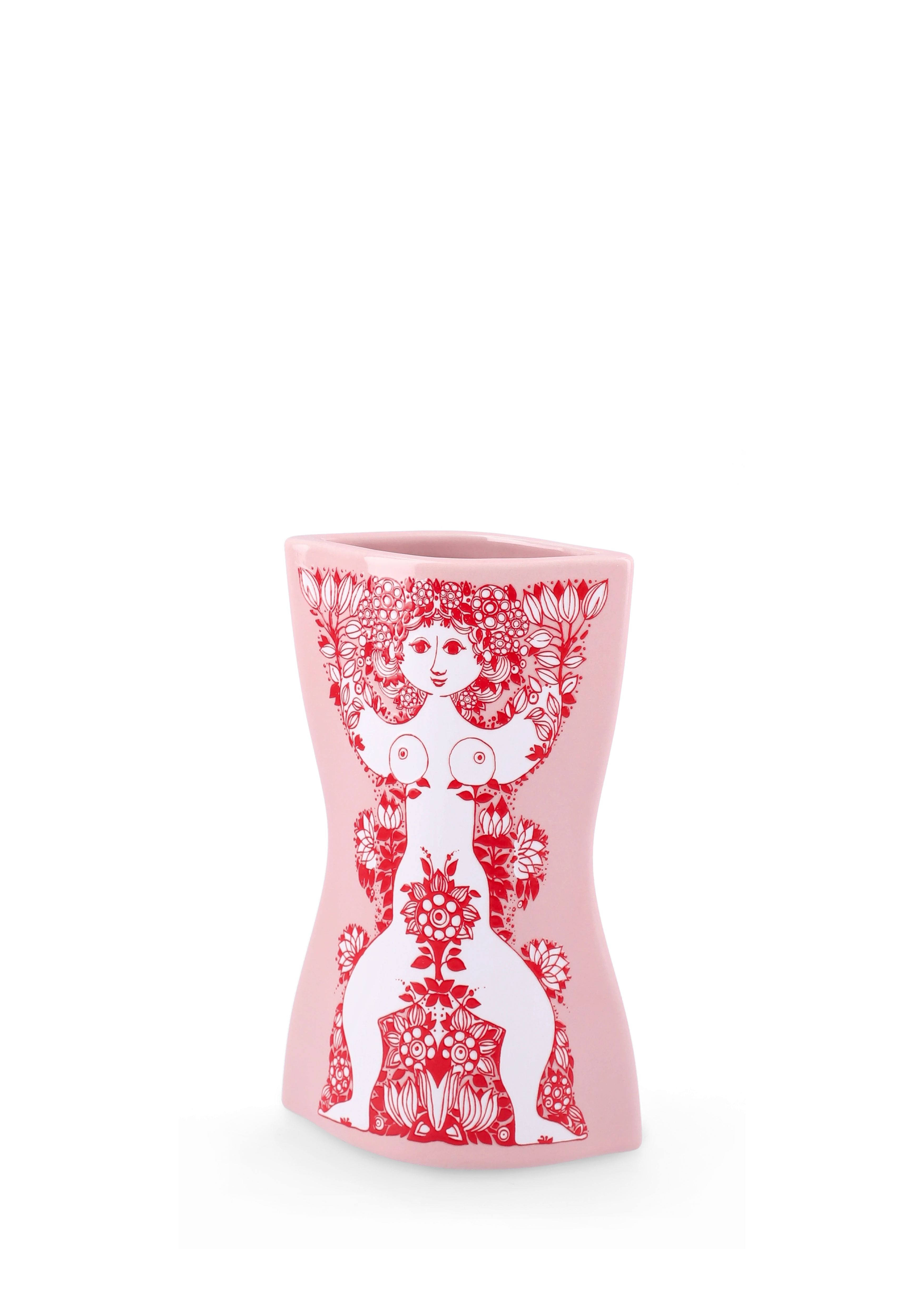 Vase H16.5 cm from Bjørn Wiinblad in Pink/Red color, made of Ceramics