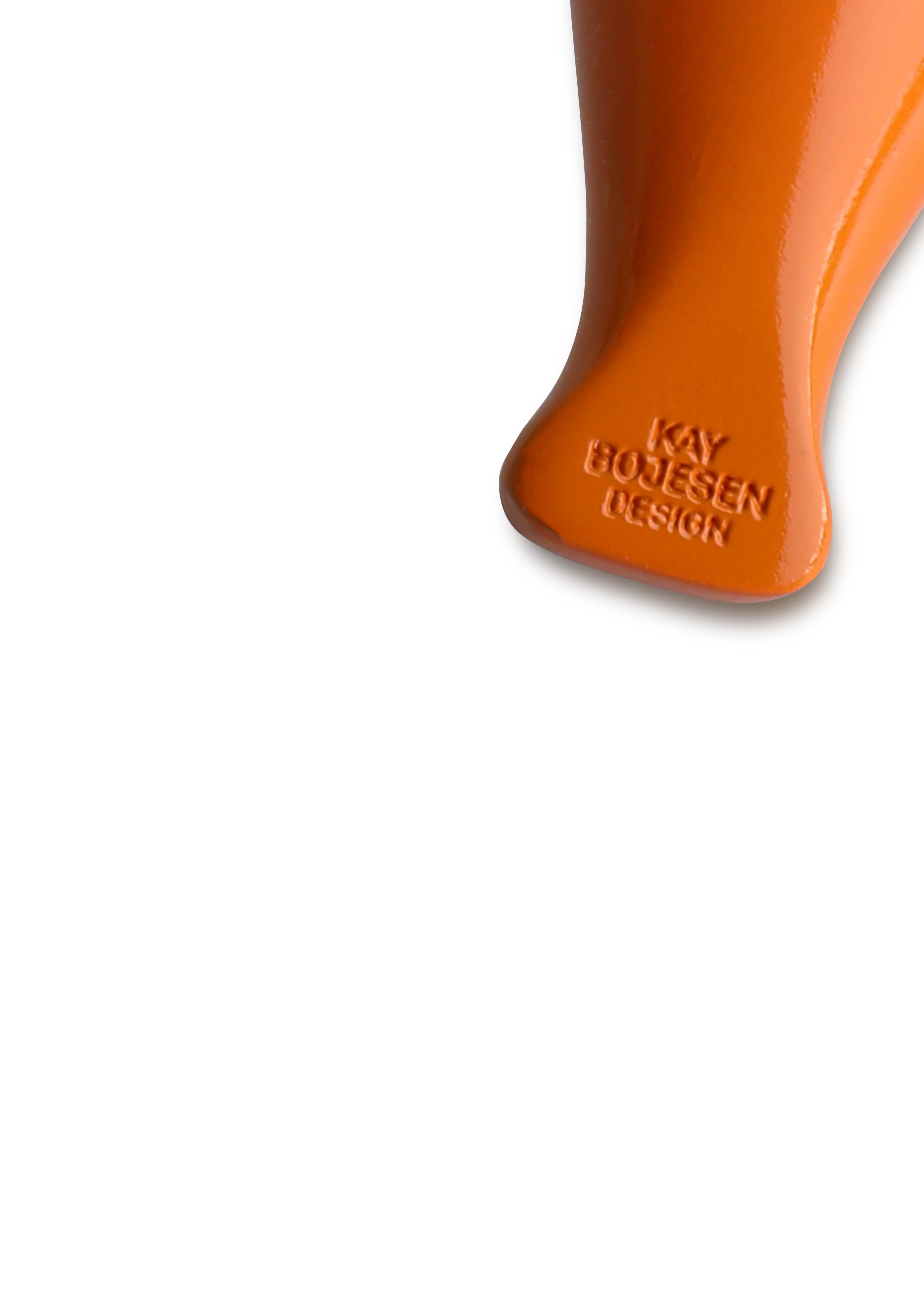 Fugl sølvtonet metal nøglering med naturlæder fra Kay Bojesen i farven Orange, lavet af Træ