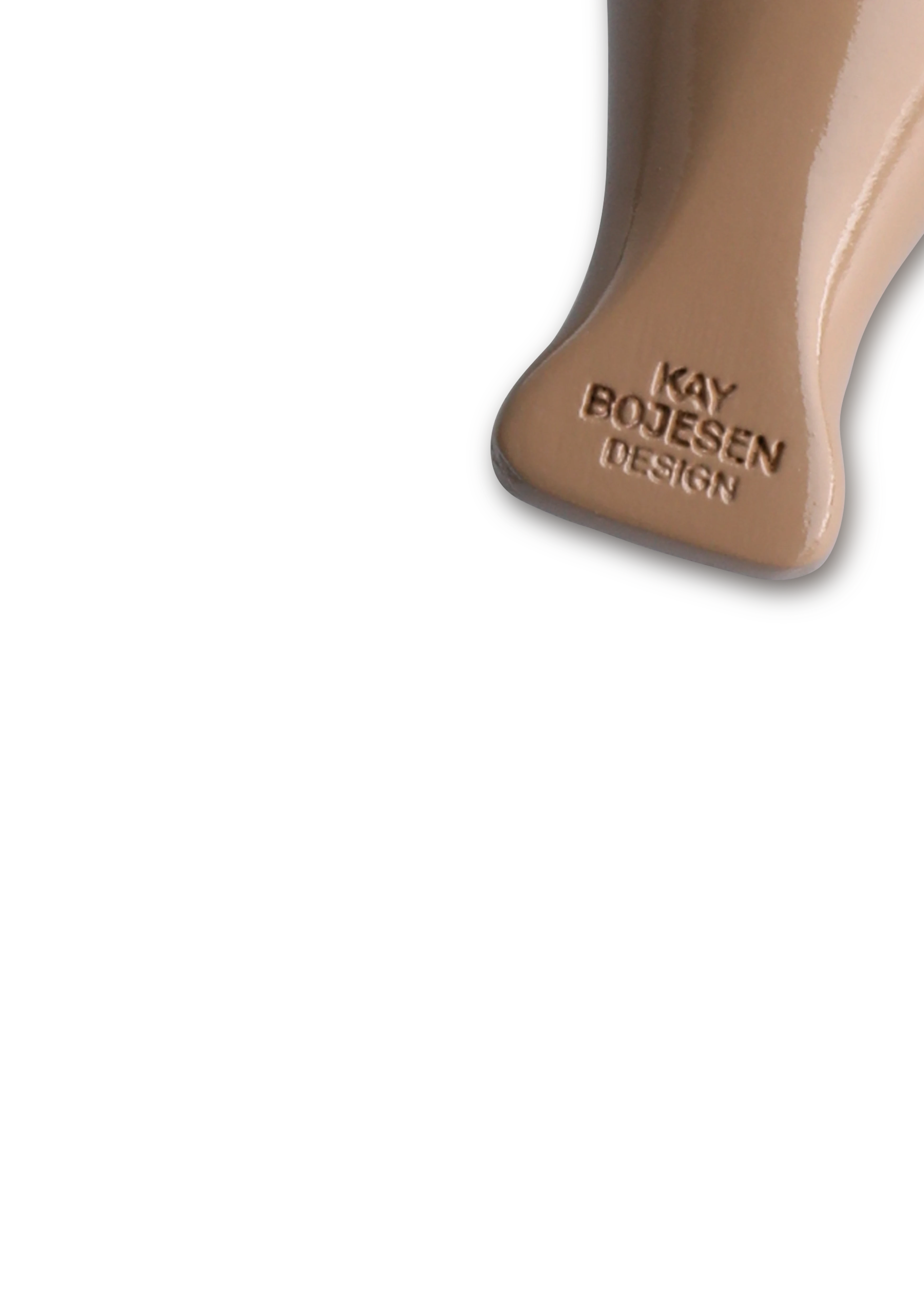 Fugl sølvtonet metall nøkkelring med naturlær fra Kay Bojesen i fargen Mocca, laget av Tre