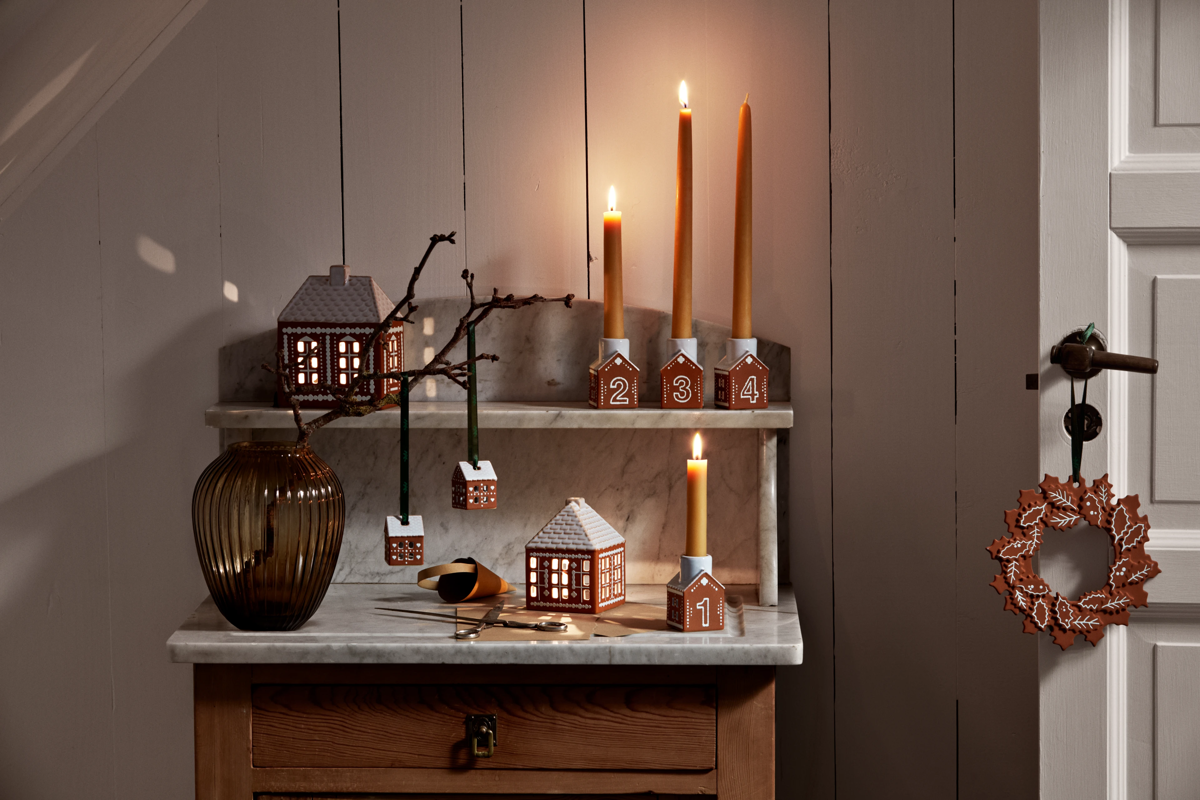 Julhänge H5 2 st. från Kähler i färgen Brun, tillverkad av Keramik