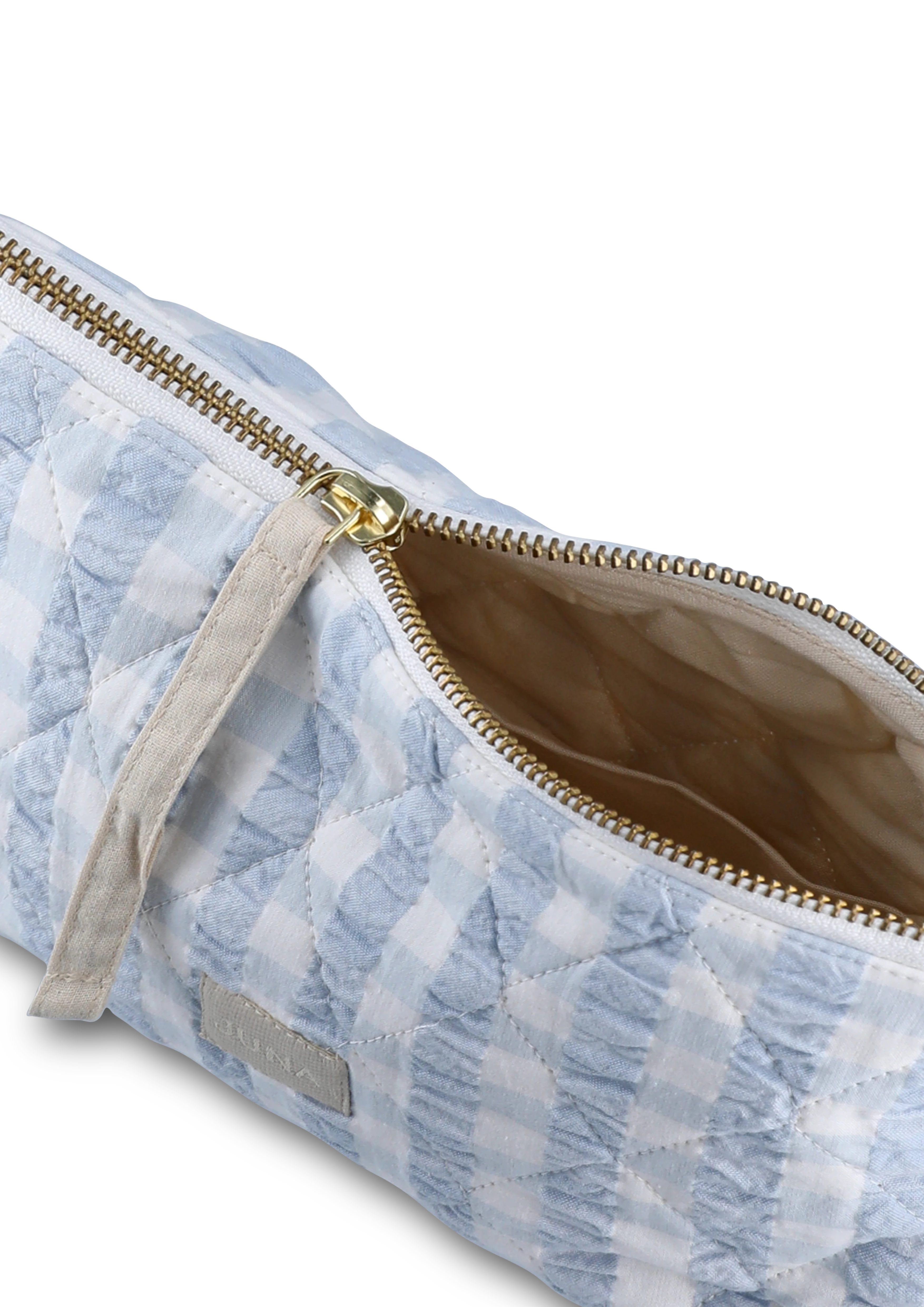 Nola Makeup pung 23x5x15 cm fra JUNA i farven Lys blå/Hvid, lavet af Bomuld