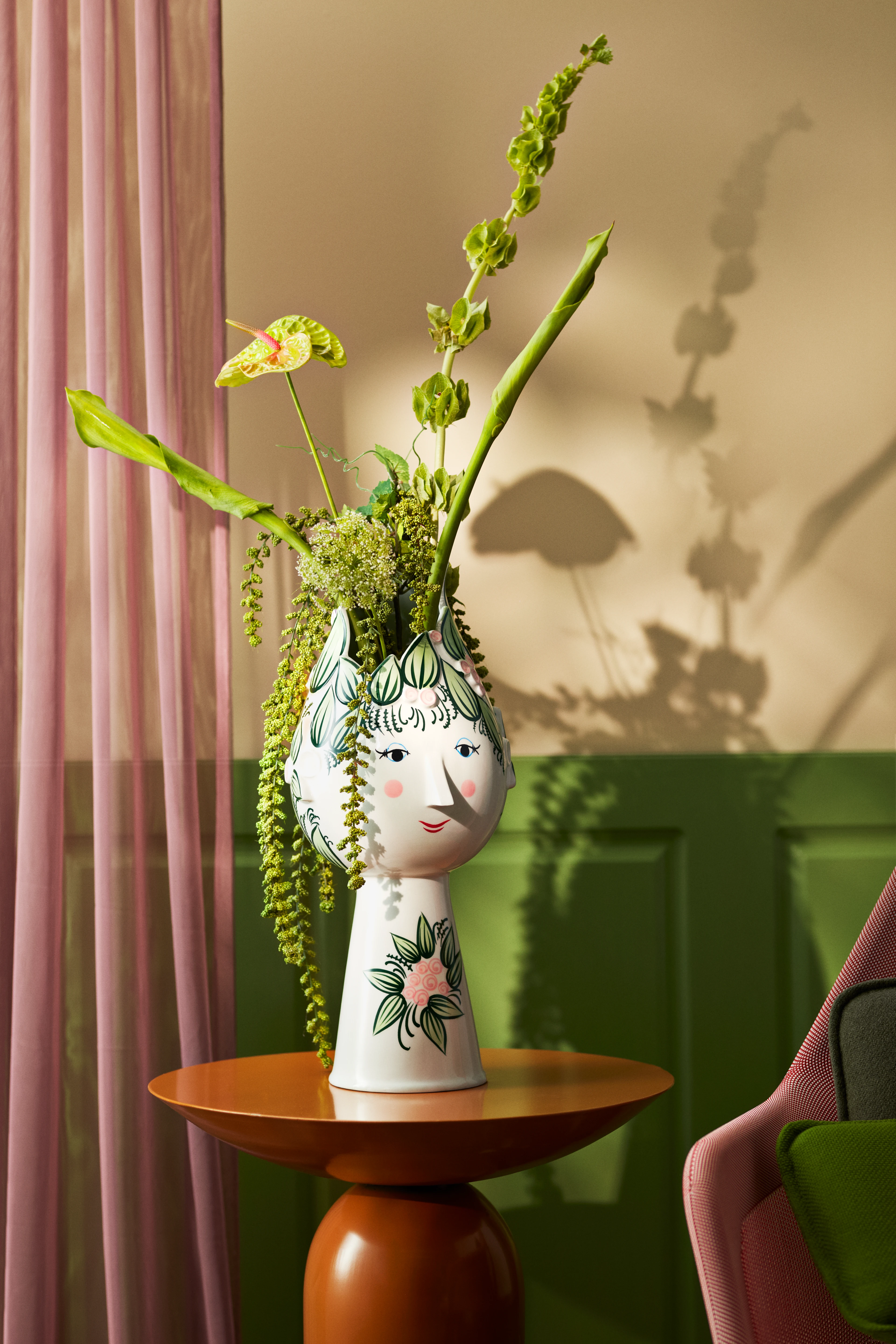 Vase H50 cm from Bjørn Wiinblad in Green color, made of Ceramics