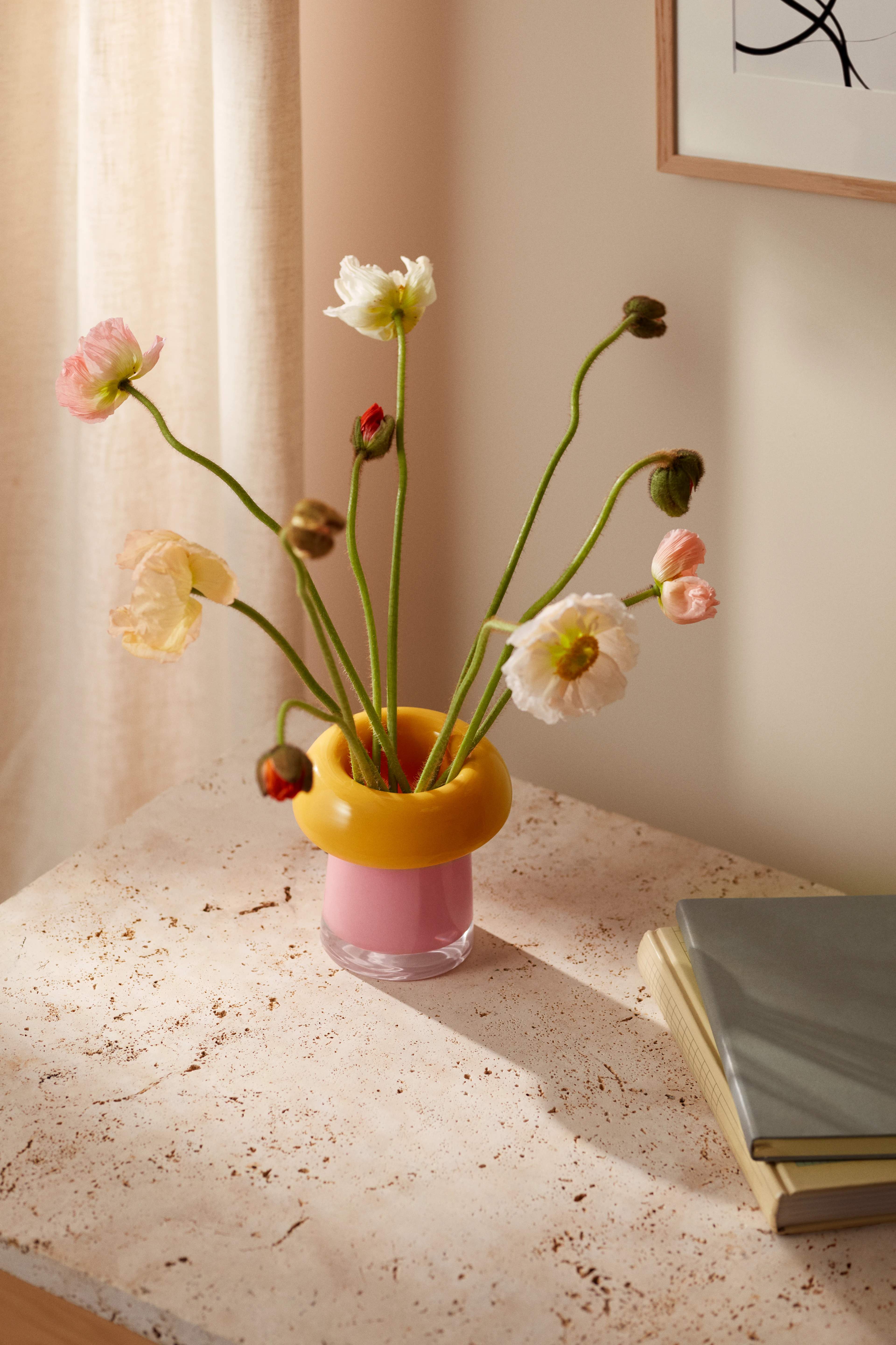 Vase H16.5 cm fra Holmegaard i farven Pink/Orange, lavet af Glas