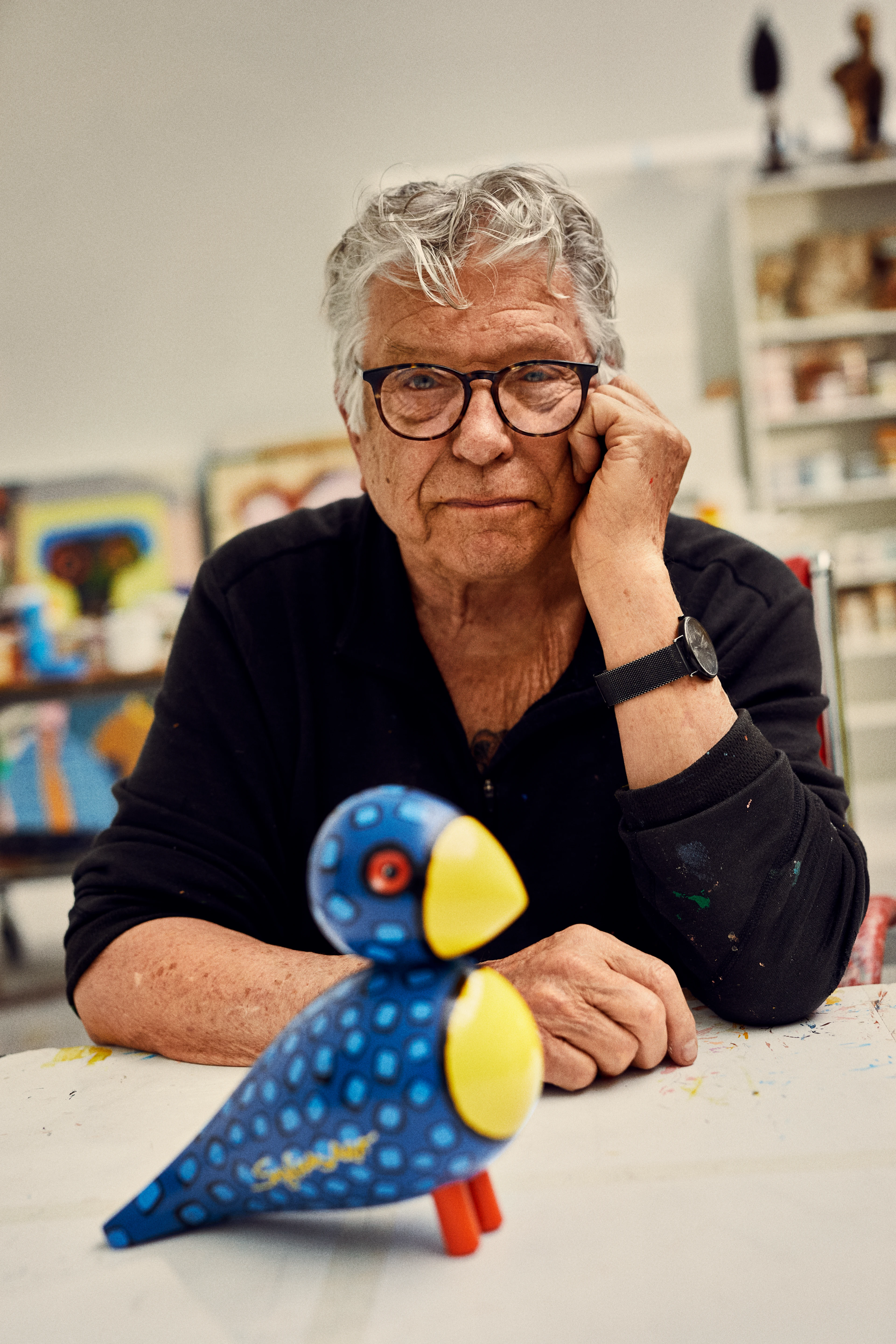 x Leif Sylvester Sångfågel H20 cm från Kay Bojesen i färgen Nightbird, tillverkad av Trä