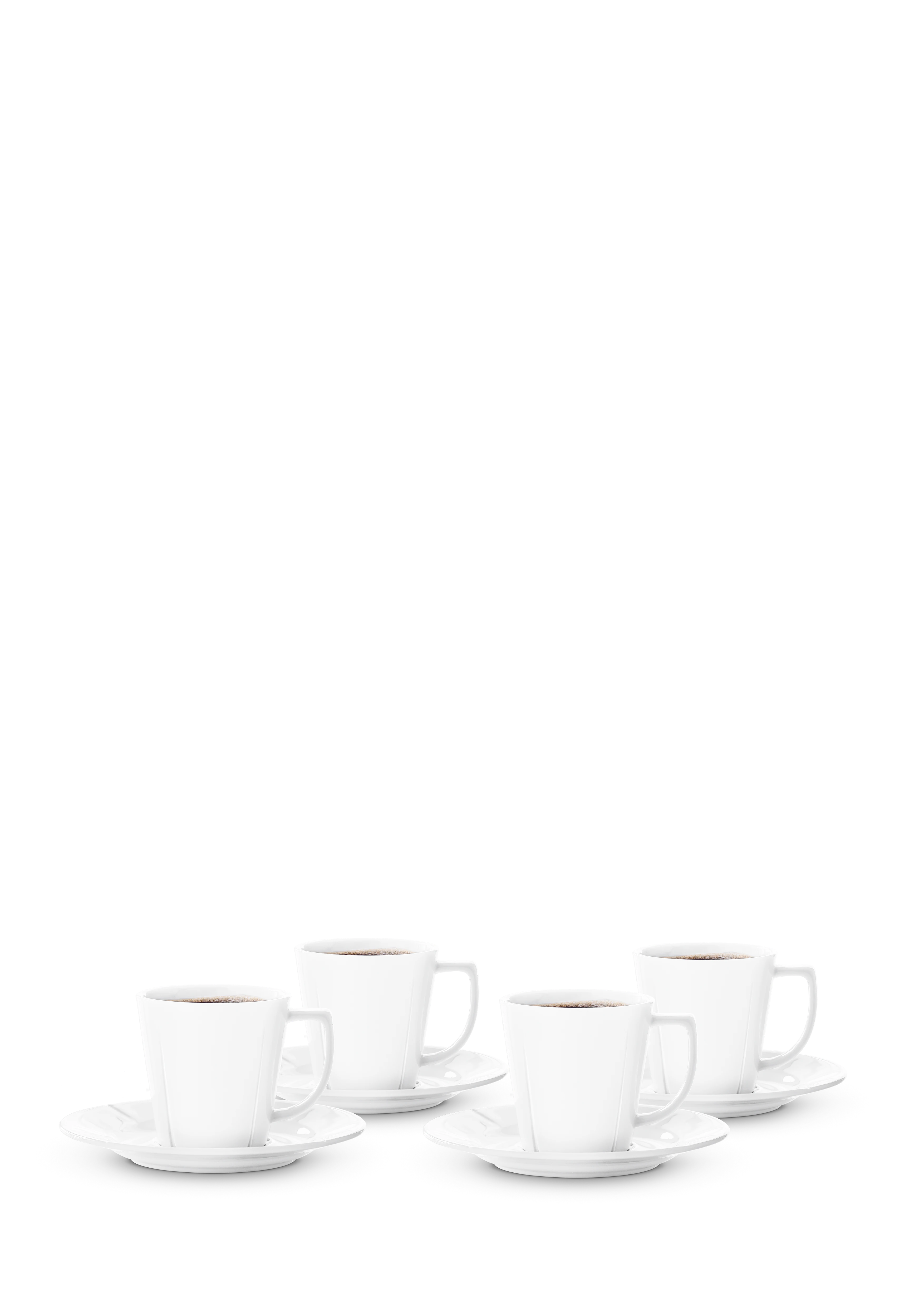 Coffee cup with matching saucer 26 cl 4 pcs. from Rosendahl in White color, made of Ceramics