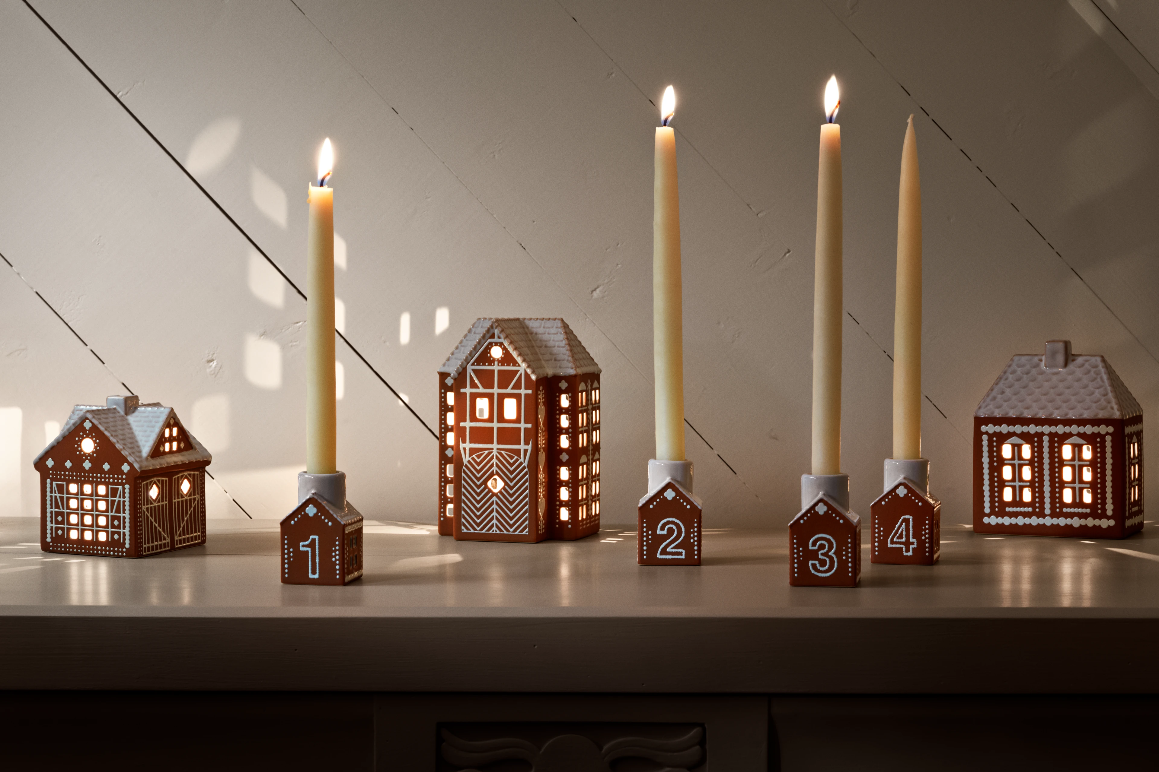 Advent candle holder H7.5 from Kähler  in Brown color, made of Ceramics