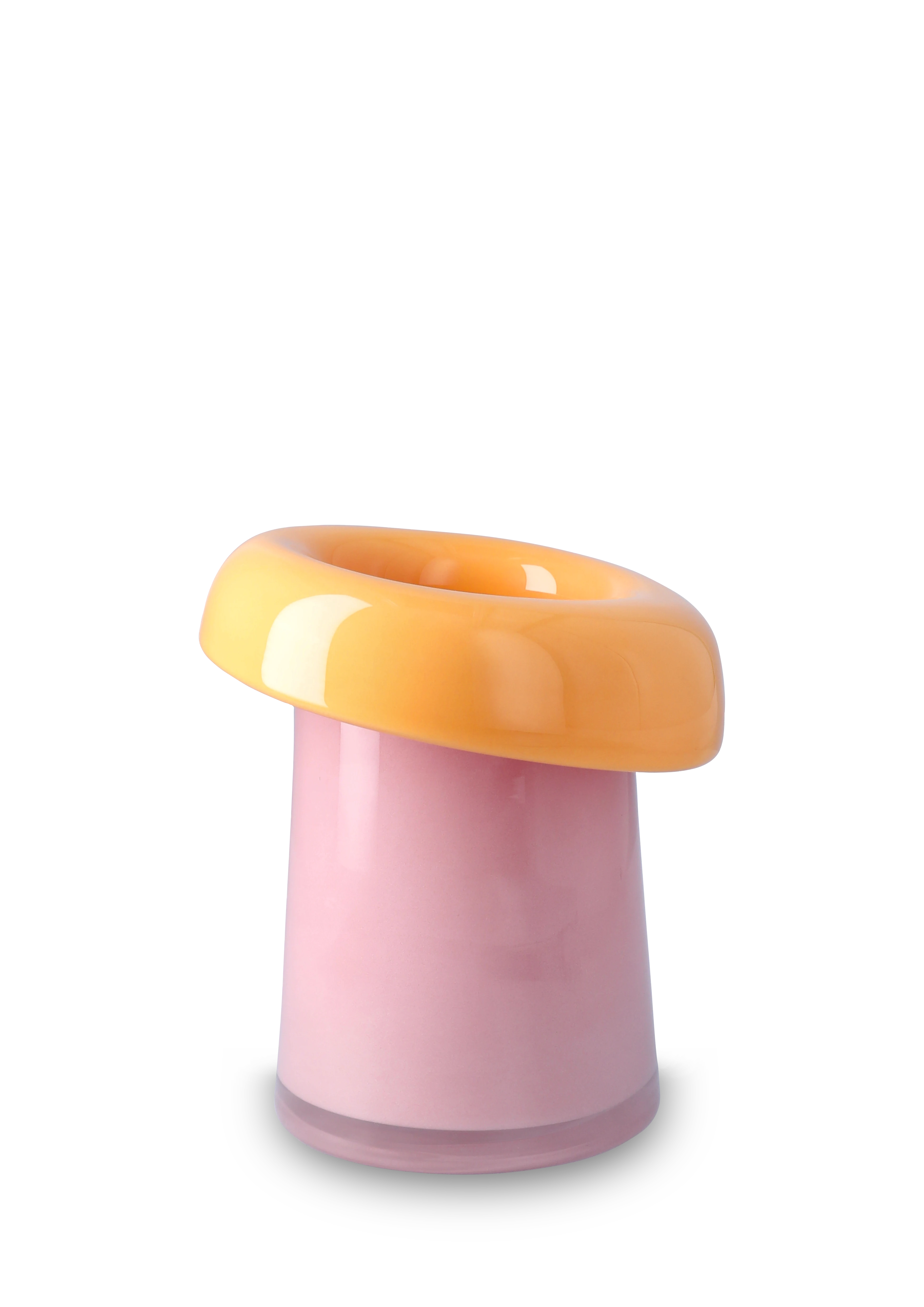 Vase H16.5 cm fra Holmegaard i farven Pink/Orange, lavet af Glas